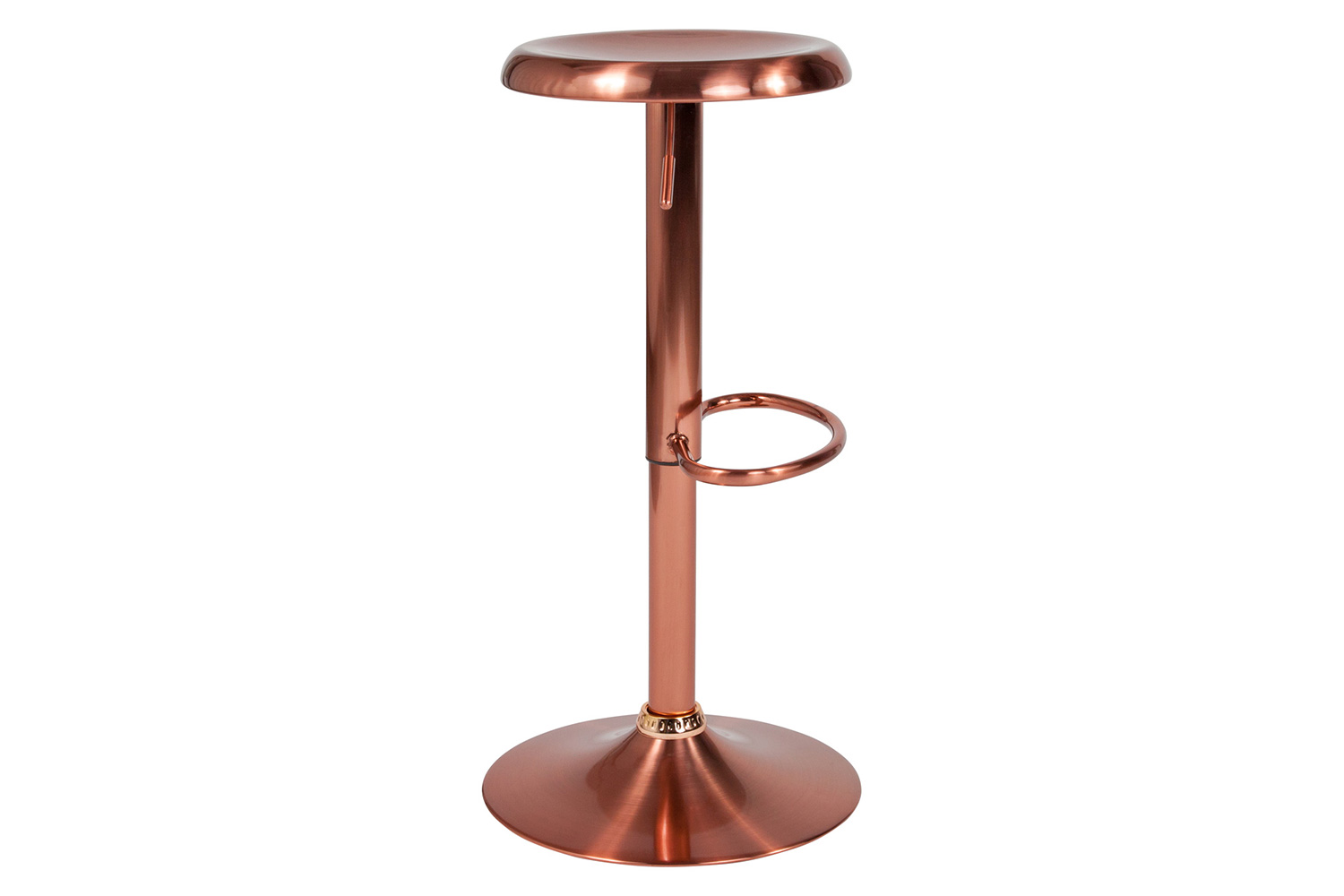 BLNK Madrid Series Adjustable Height Retro Bar Stool - Rose Gold