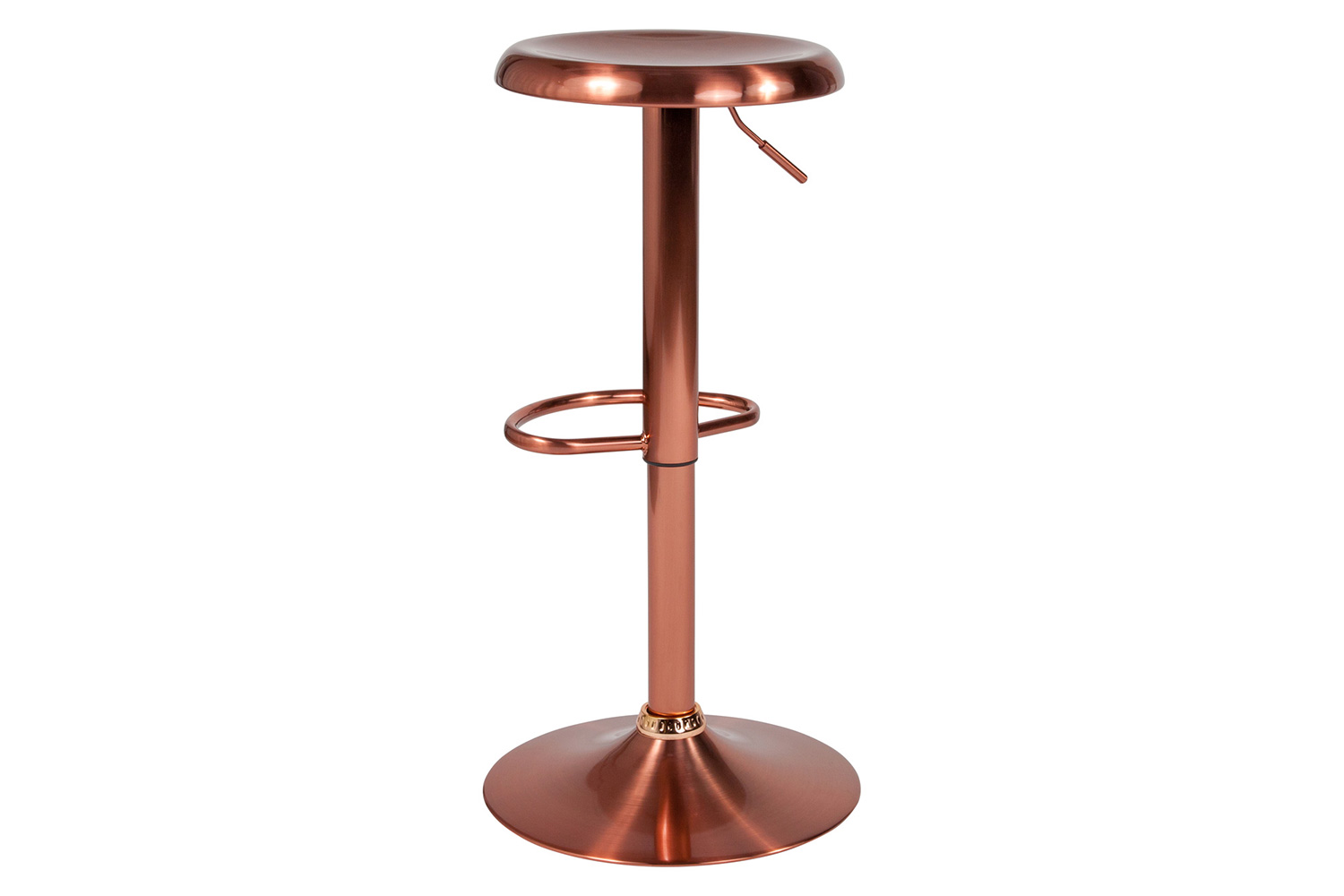 BLNK Madrid Series Adjustable Height Retro Bar Stool - Rose Gold