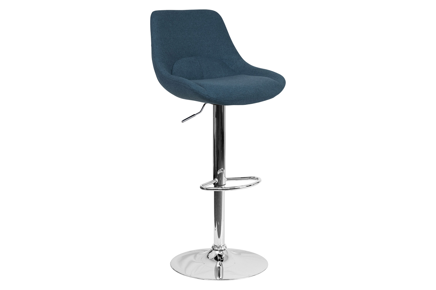 BLNK Elijah Fabric Adjustable Height Bar Stool with Chrome Base