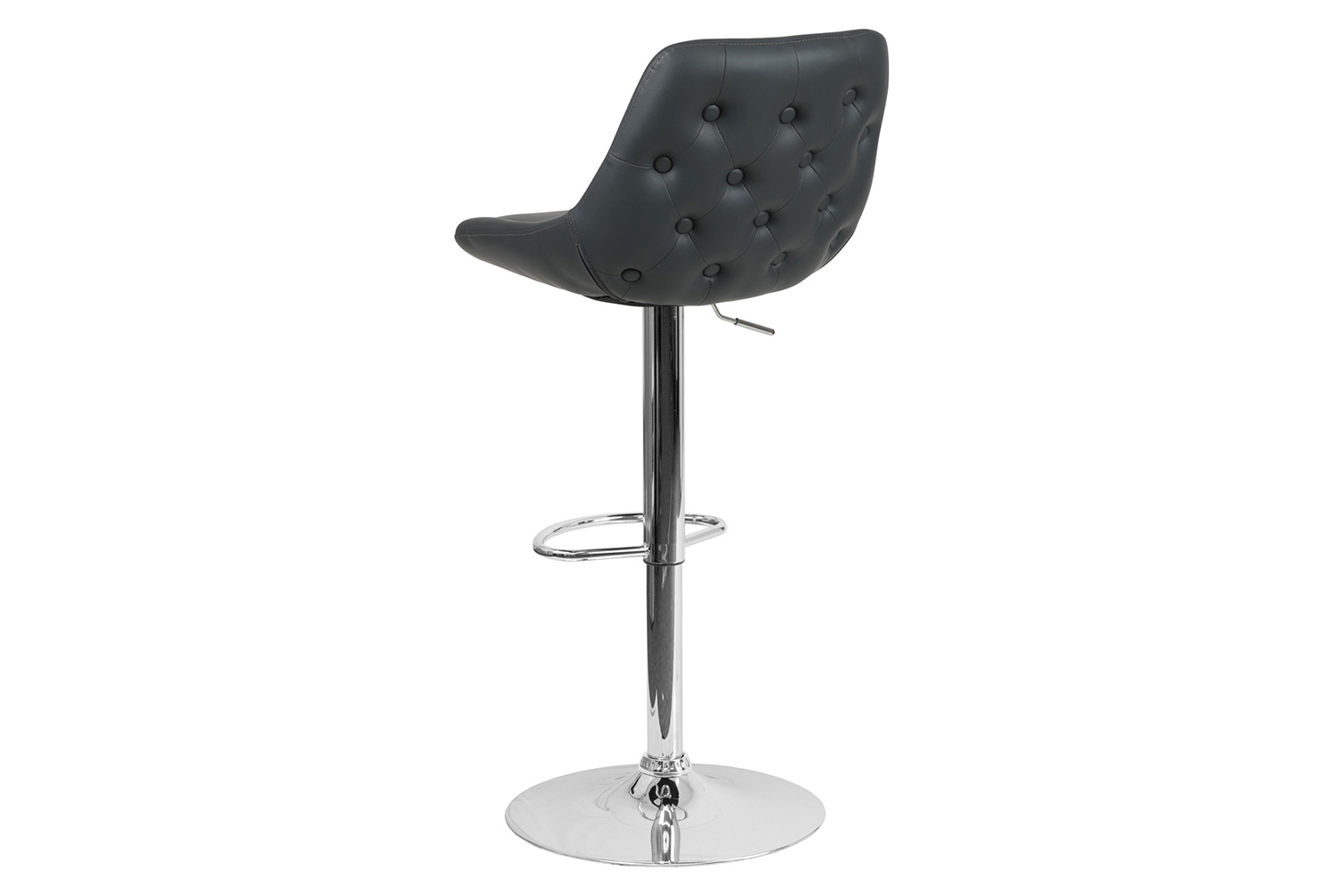 BLNK Contemporary Vinyl Adjustable Height Bar Stool with Chrome Base - Gray