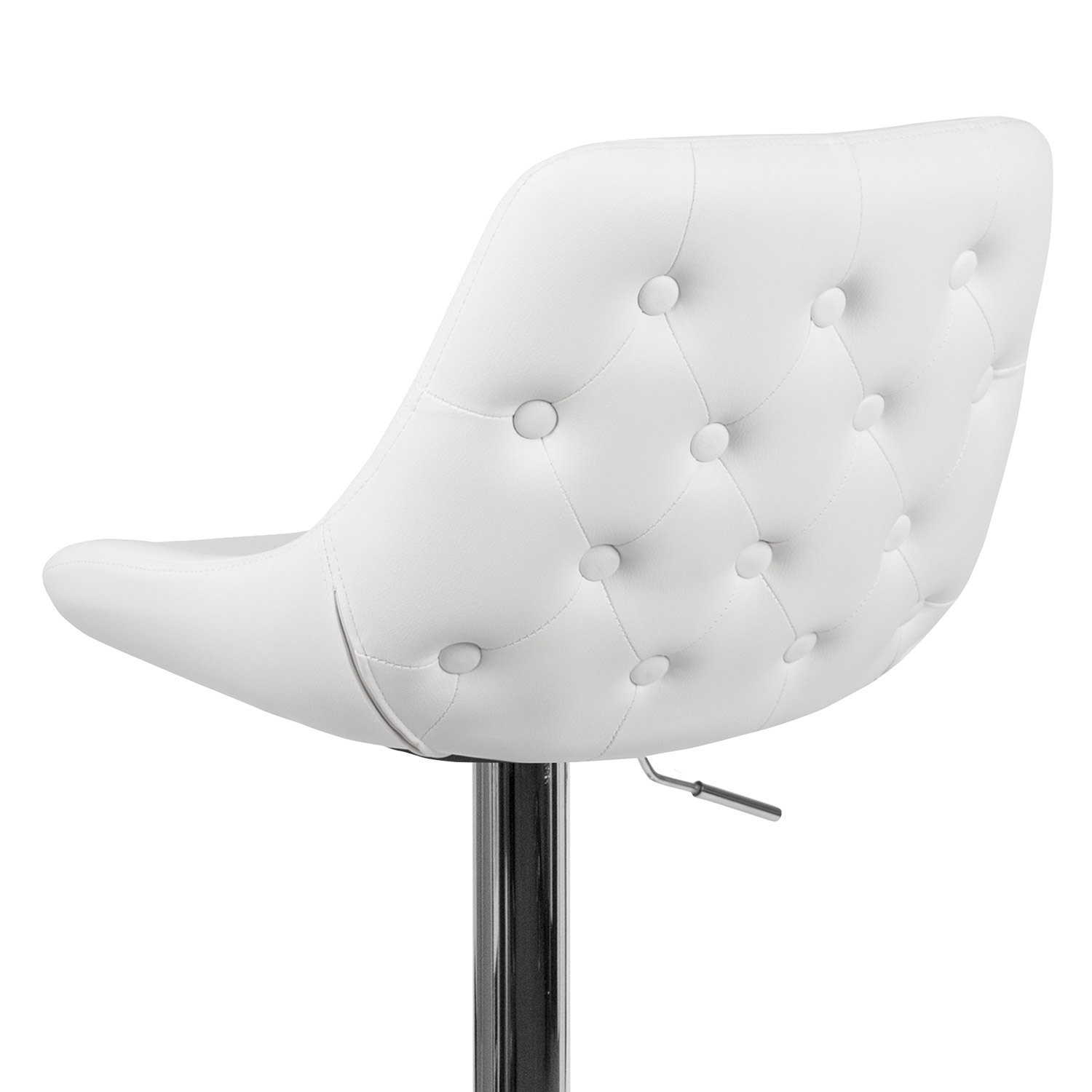 BLNK™ Contemporary Vinyl Adjustable Height Bar Stool with Chrome Base - White