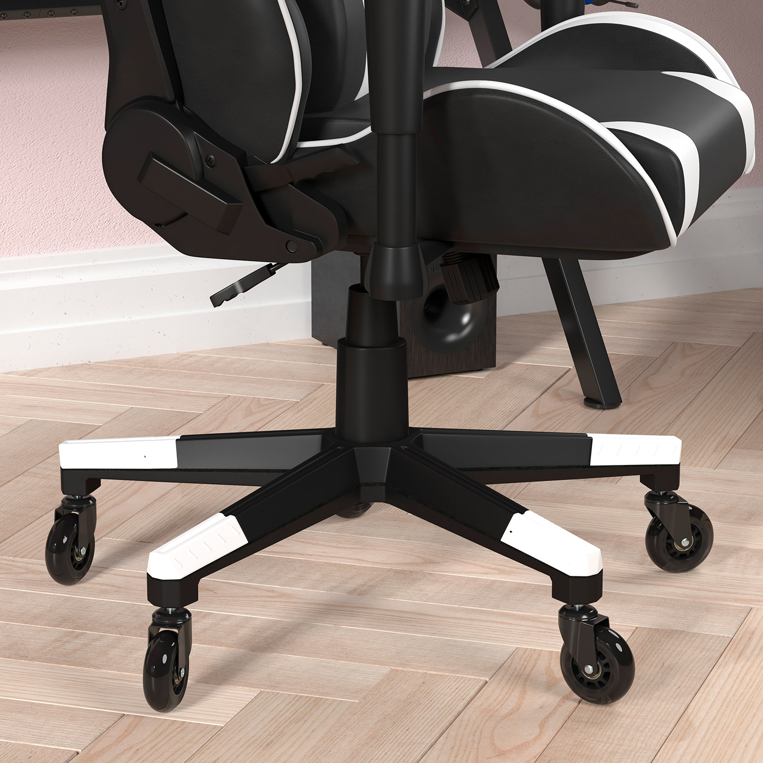 BLNK X20 Gaming Racing Office Computer PC Adjustable Chair with Reclining Back and Transparent Roller Wheels - Black