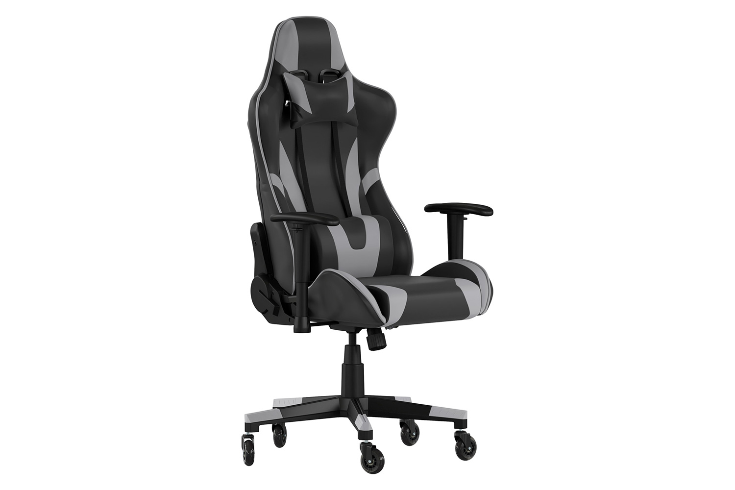 BLNK X20 Gaming Racing Office Computer PC Adjustable Chair with Reclining Back and Transparent Roller Wheels - Gray