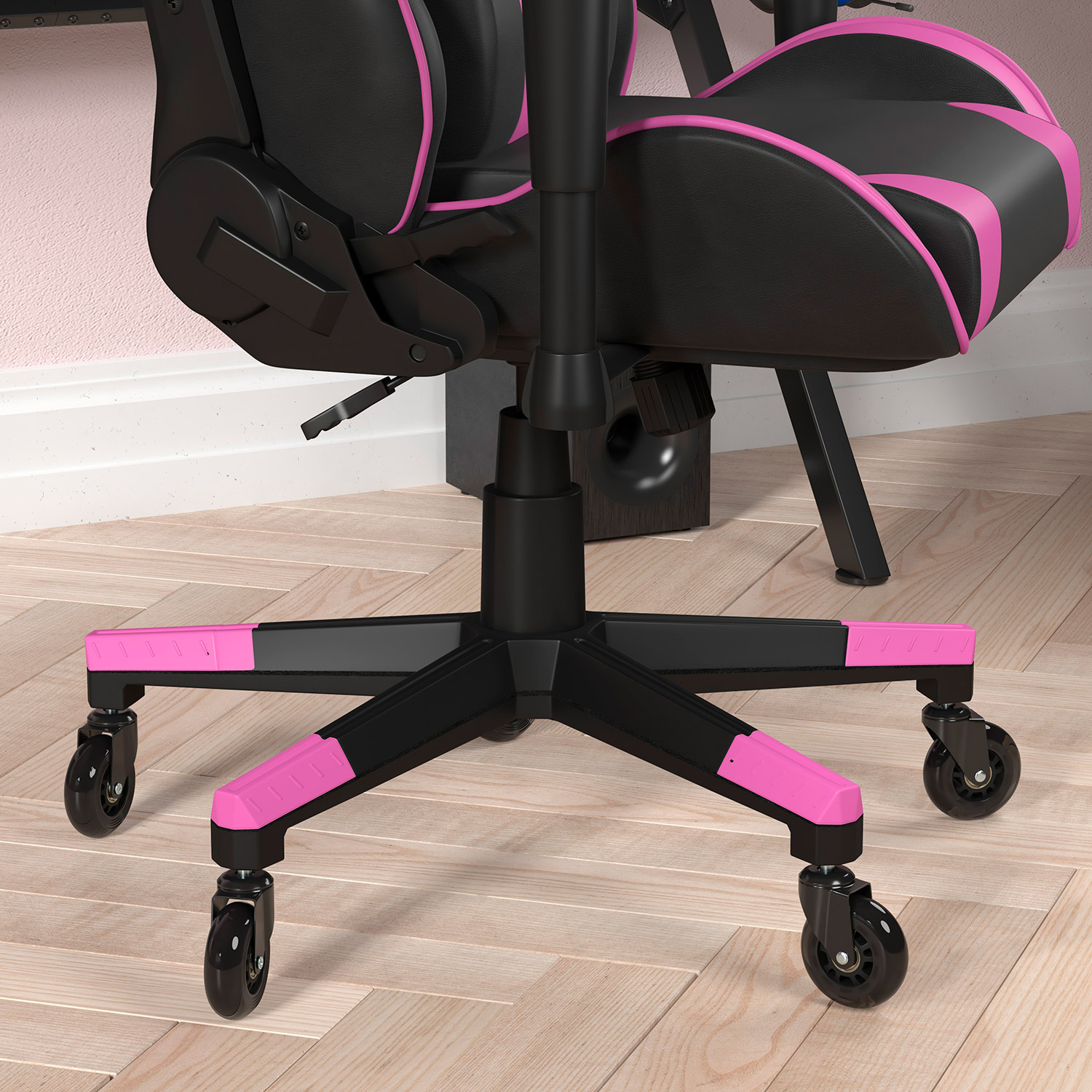 BLNK X20 Gaming Racing Office Computer PC Adjustable Chair with Reclining Back and Transparent Roller Wheels - Purple