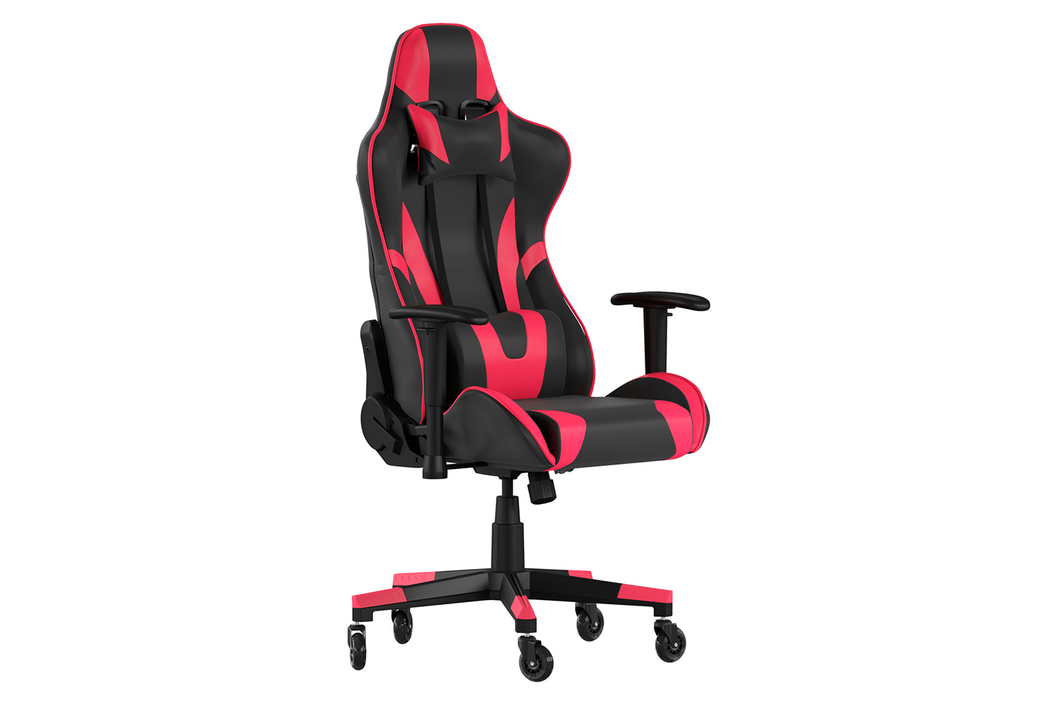 BLNK X20 Gaming Racing Office Computer PC Adjustable Chair with Reclining Back and Transparent Roller Wheels - Red