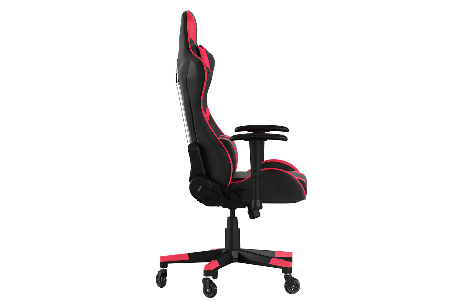 BLNK X20 Gaming Racing Office Computer PC Adjustable Chair with Reclining Back and Transparent Roller Wheels - Red