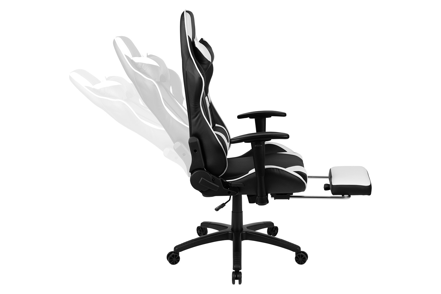 BLNK X30 Gaming Racing Office Ergonomic Computer Chair with Fully Reclining Back and Slide-Out Footrest - Black