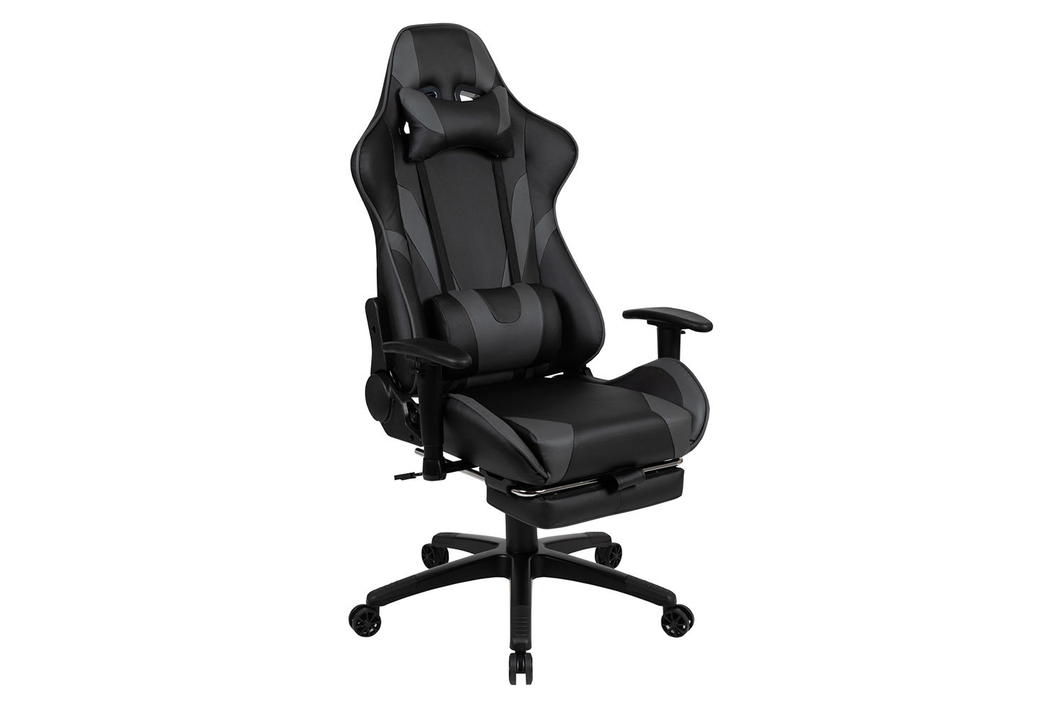 BLNK X30 Gaming Racing Office Ergonomic Computer Chair with Reclining Back and Slide-Out Footrest - Gray