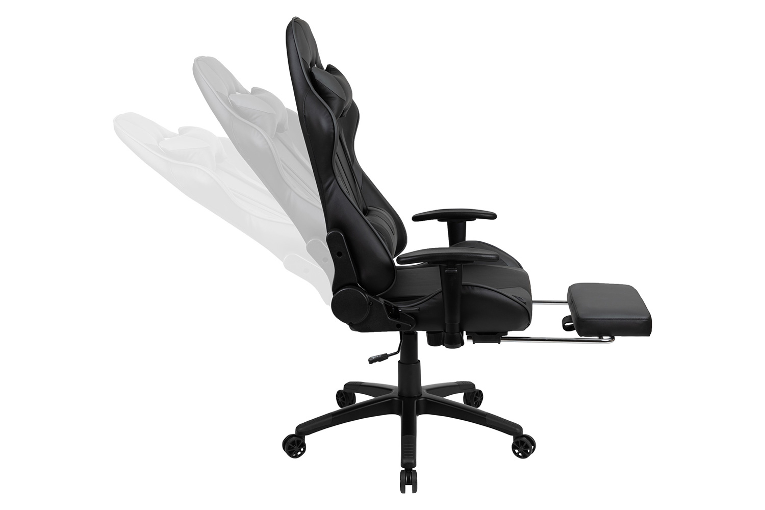 BLNK X30 Gaming Racing Office Ergonomic Computer Chair with Reclining Back and Slide-Out Footrest - Gray