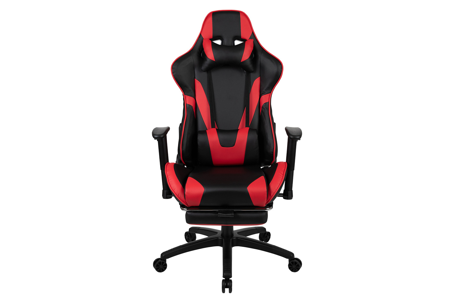 BLNK X30 Gaming Racing Office Ergonomic Computer Chair with Fully Reclining Back and Slide-Out Footrest - Red