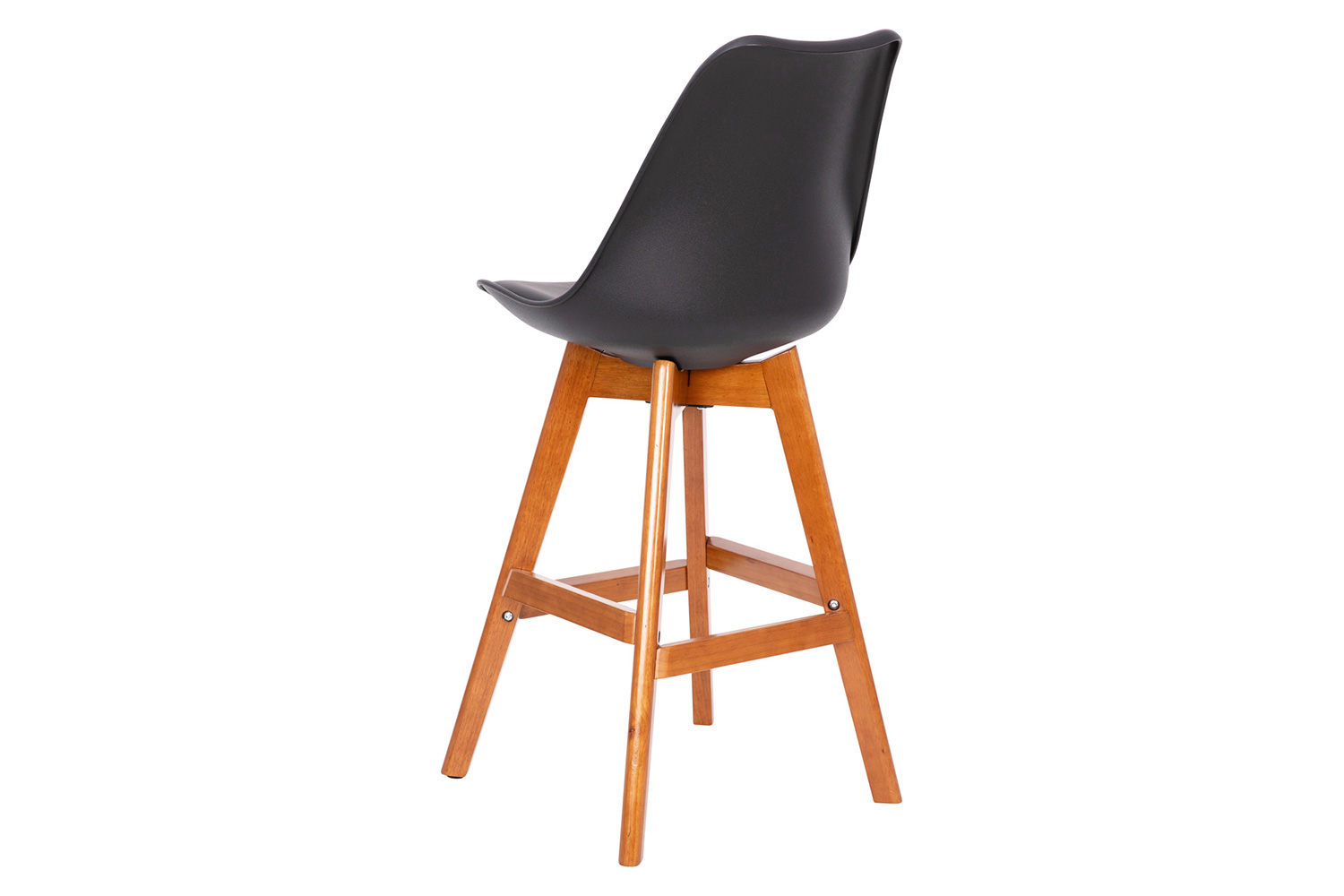 BLNK™ Dana Commercial LeatherSoft Modern Counter Stools with Plastic Backrest and Padded Seat Set of 2 - Black