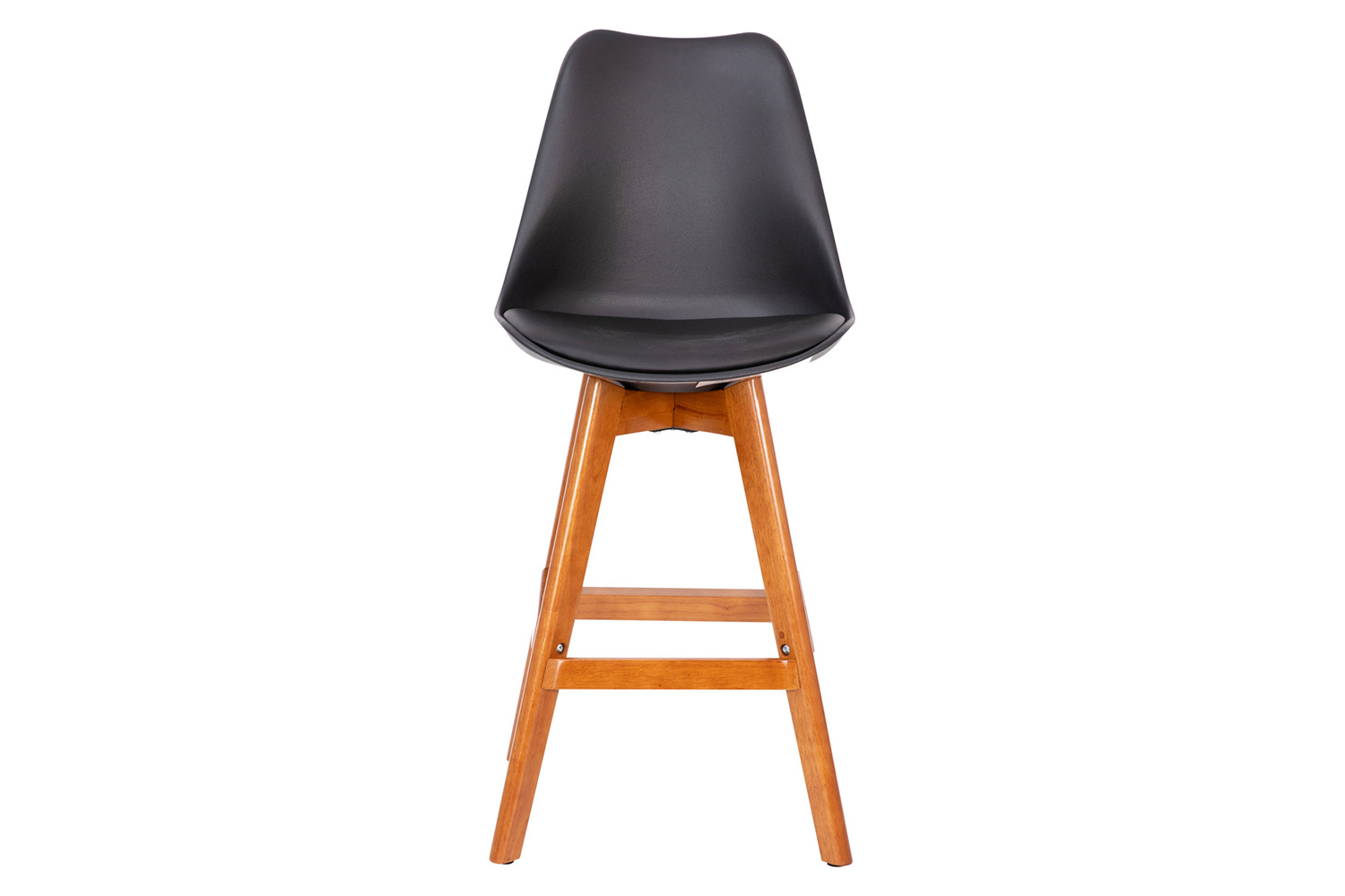 BLNK™ Dana Commercial LeatherSoft Modern Counter Stools with Plastic Backrest and Padded Seat Set of 2 - Black