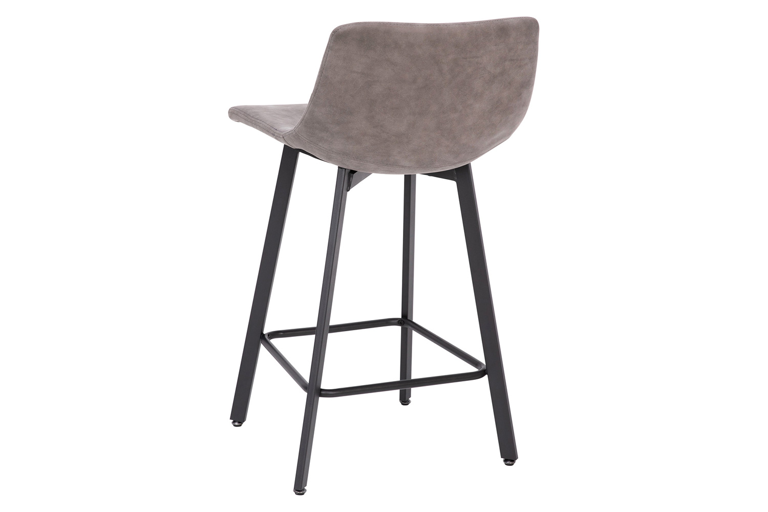 BLNK Caleb Commercial LeatherSoft Armless Counter Height Stools with Footrests with Black Matte Metal Frames Set of 2 - Gray