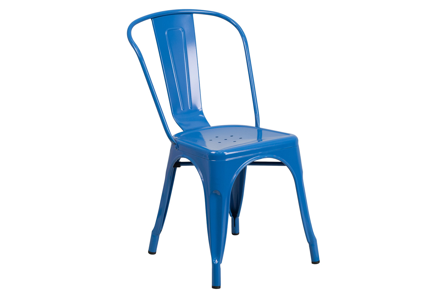 BLNK™ Perry Commercial Metal Indoor-Outdoor Stackable Chair - Blue