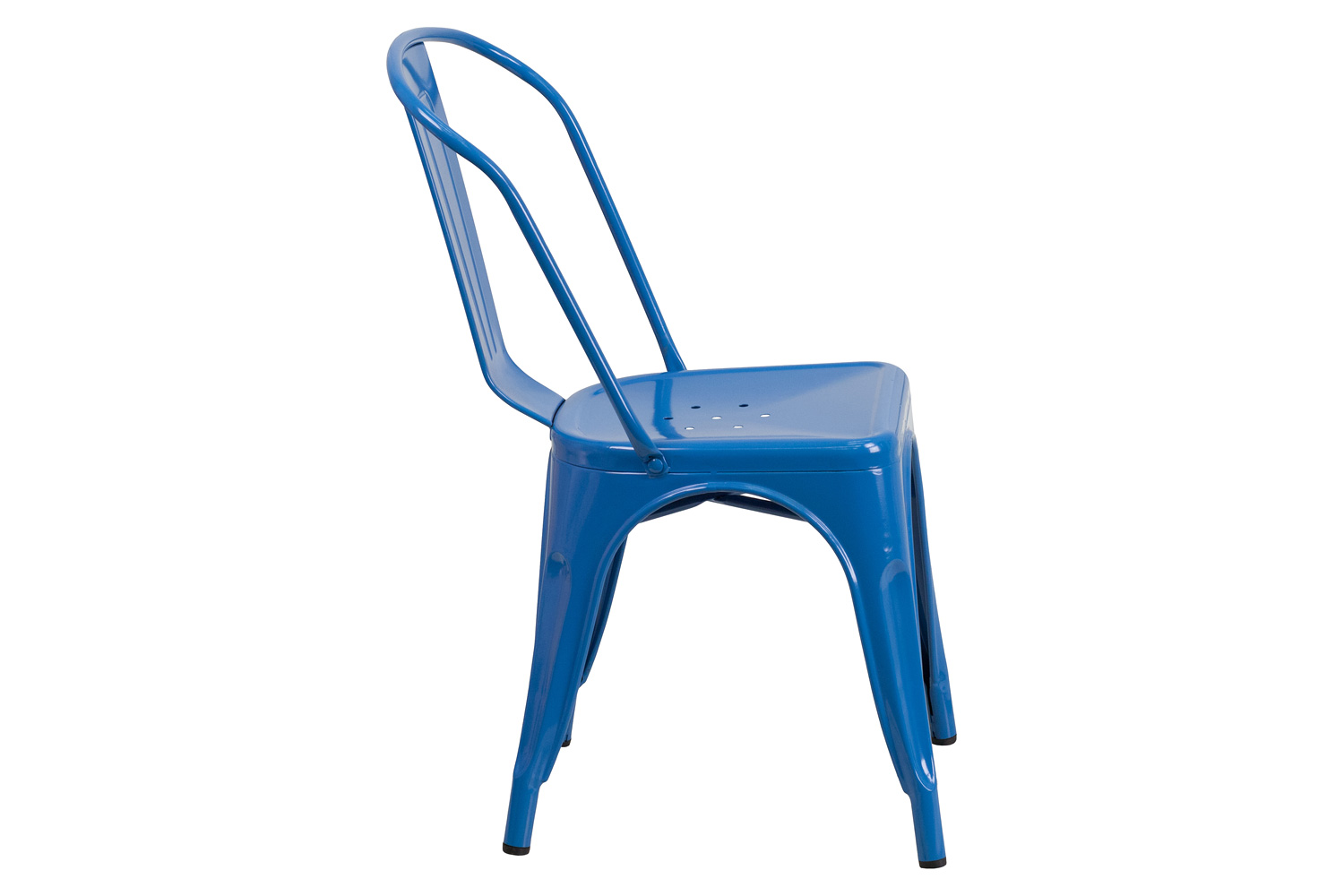 BLNK™ Perry Commercial Metal Indoor-Outdoor Stackable Chair - Blue