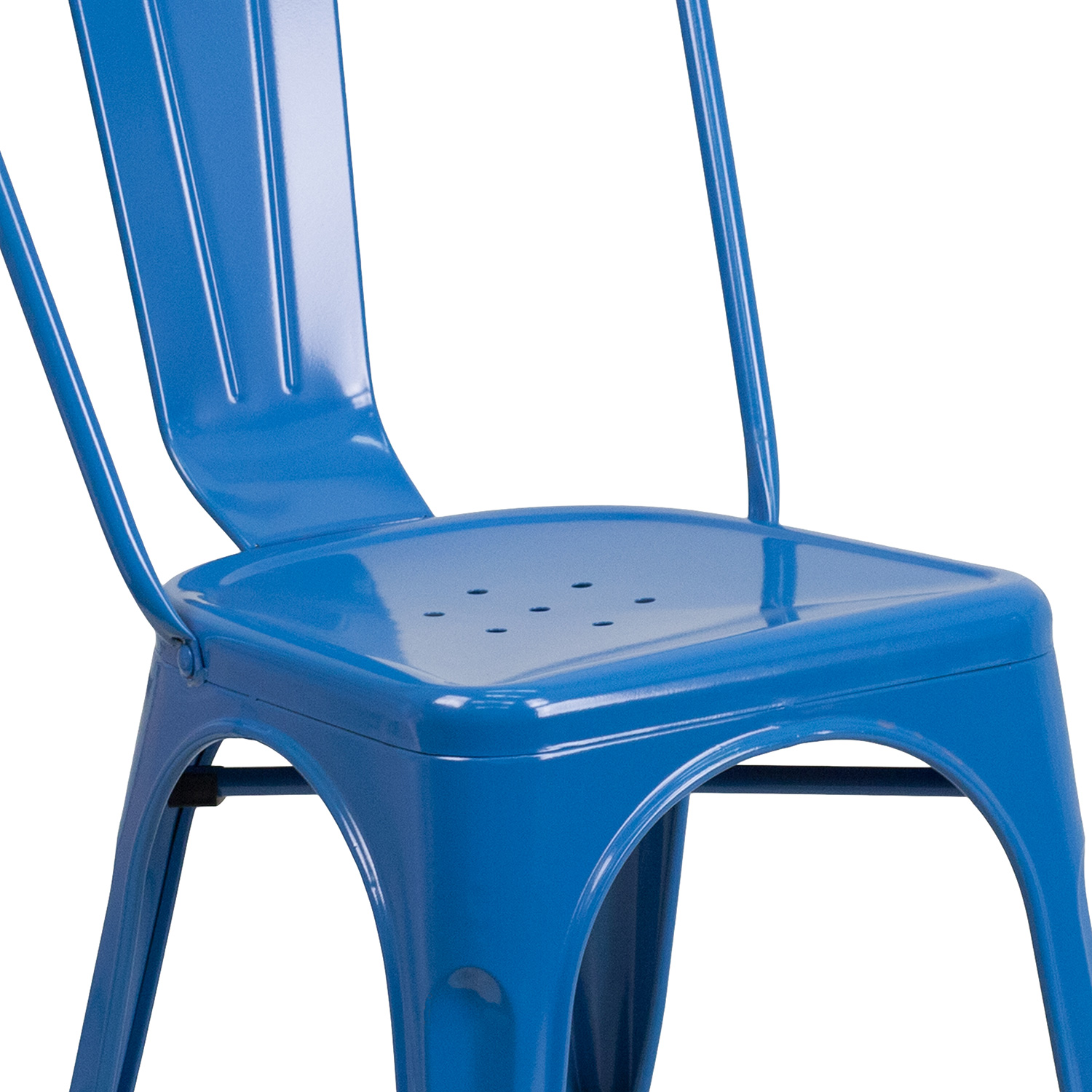 BLNK™ Perry Commercial Metal Indoor-Outdoor Stackable Chair - Blue