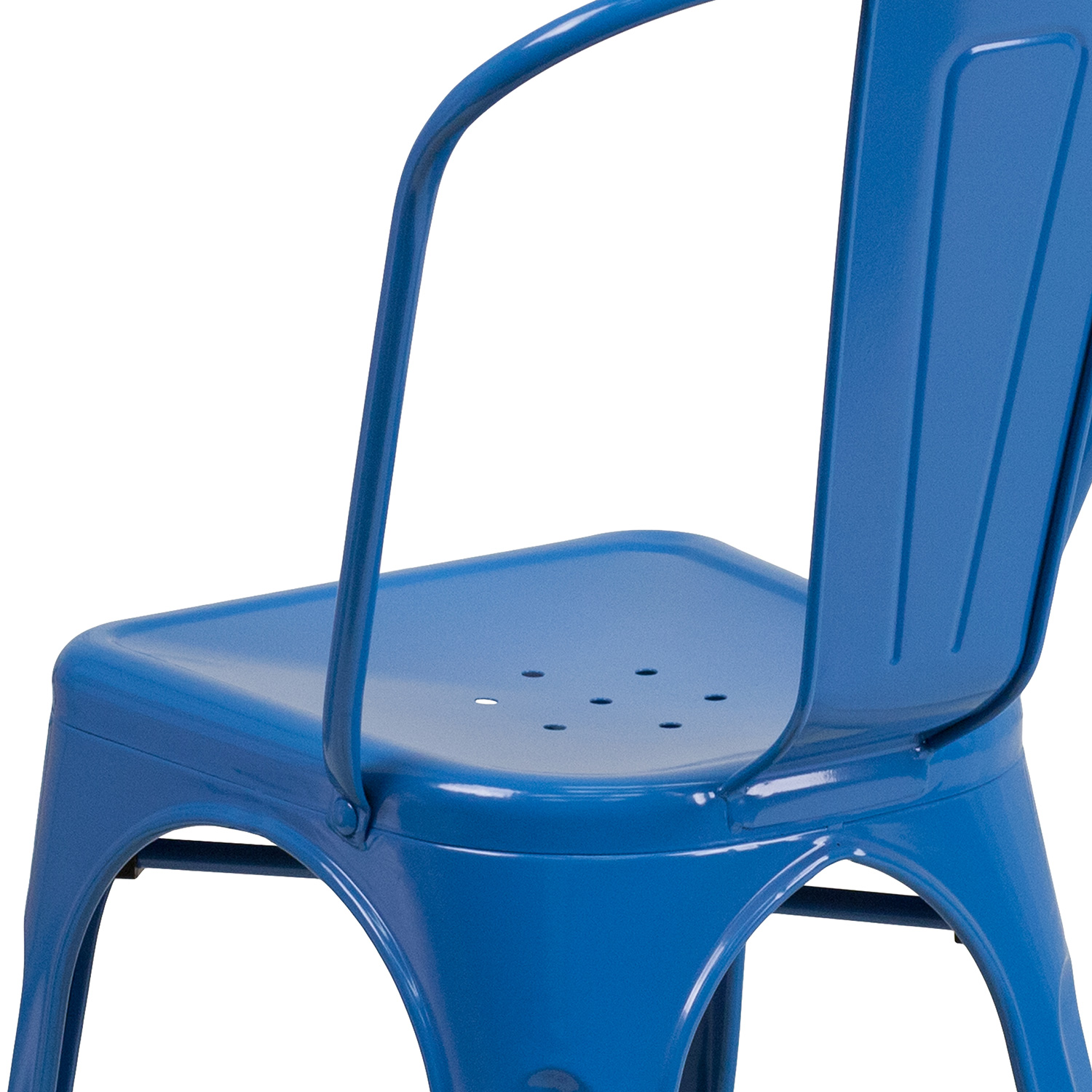 BLNK™ Perry Commercial Metal Indoor-Outdoor Stackable Chair - Blue