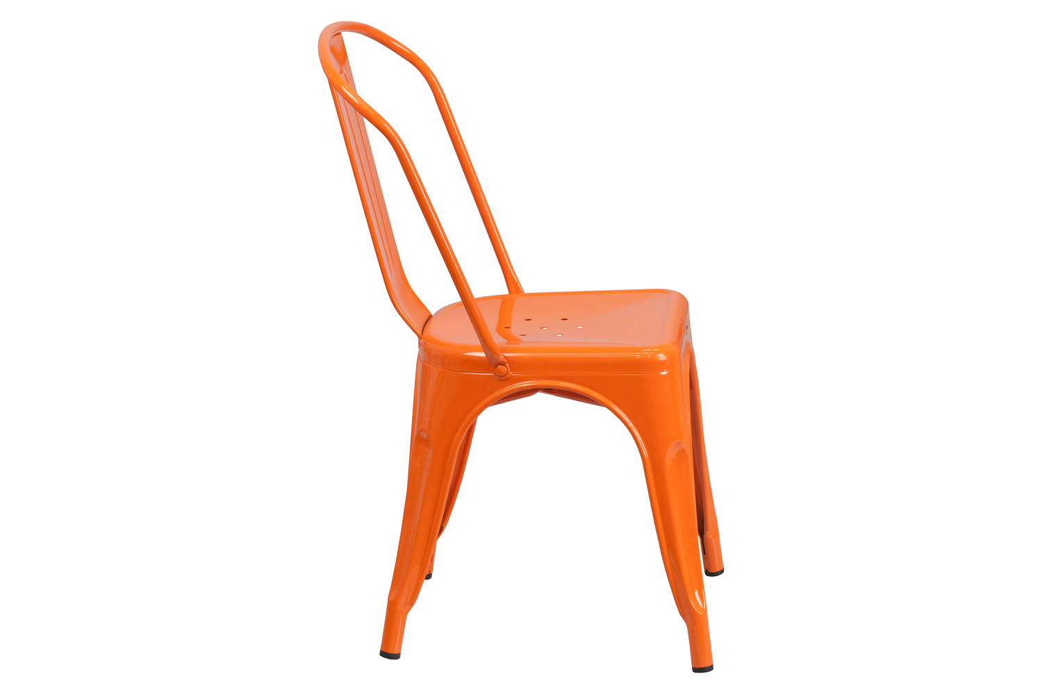 BLNK Perry Commercial Metal Indoor-Outdoor Stackable Chair - Orange