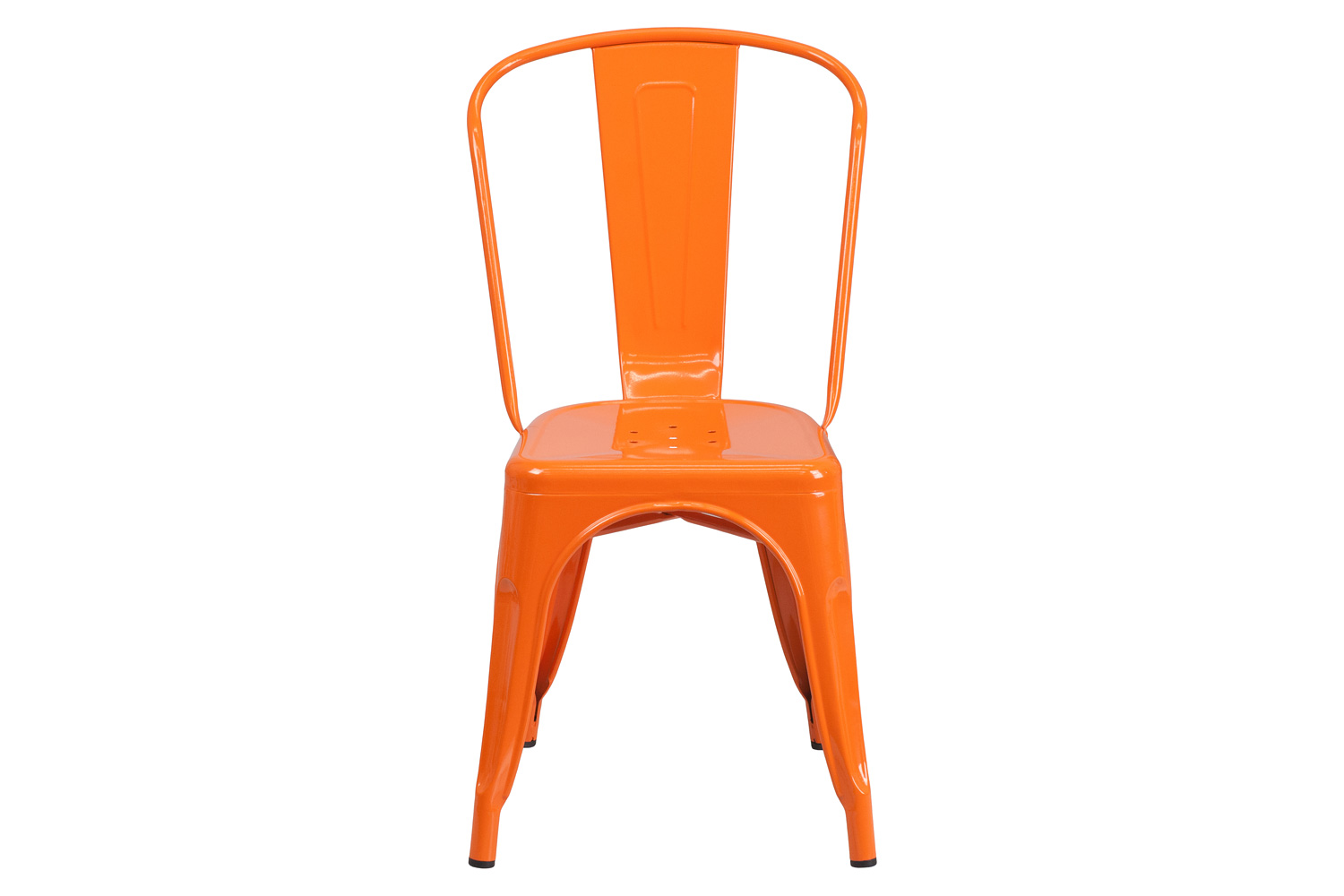 BLNK Perry Commercial Metal Indoor-Outdoor Stackable Chair - Orange