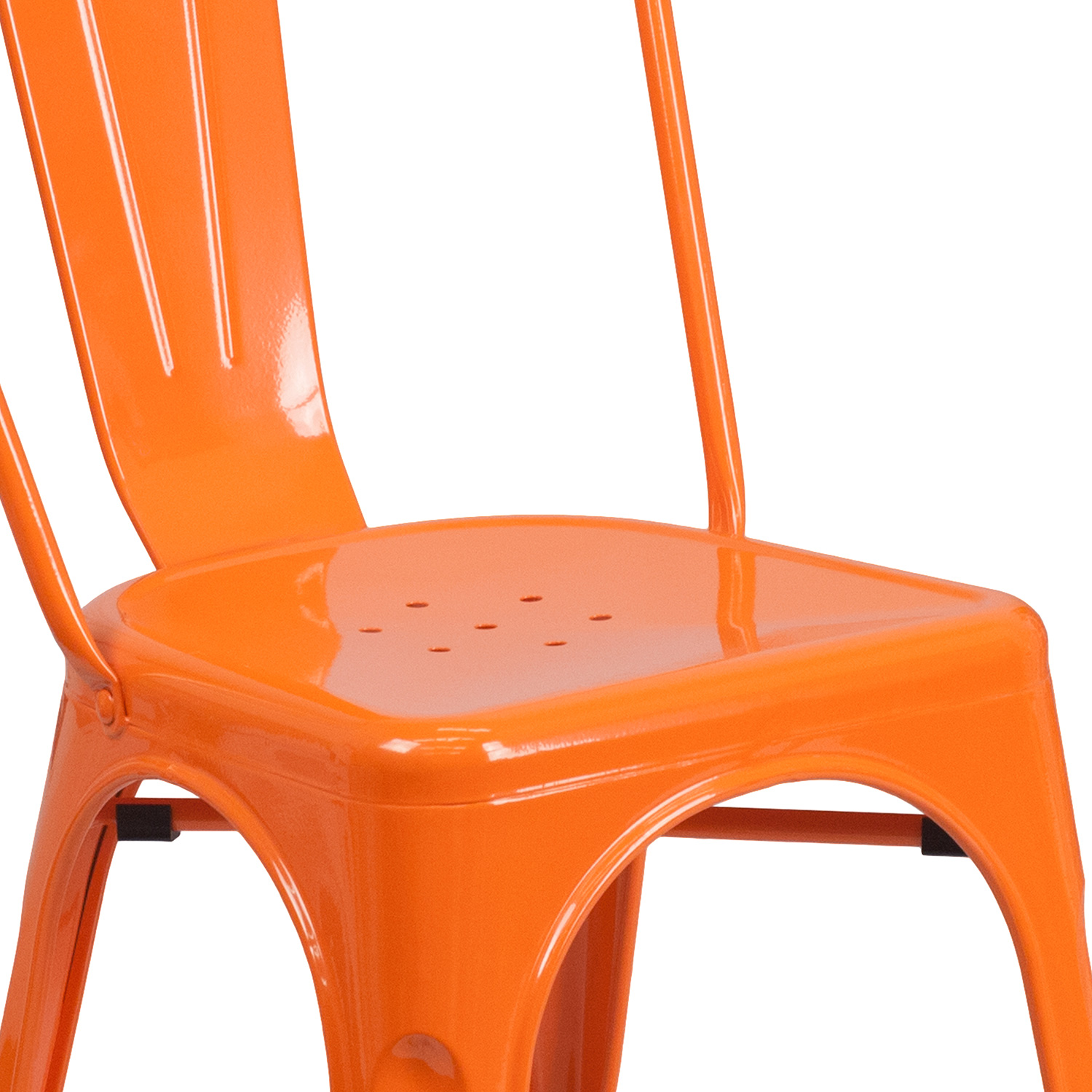 BLNK Perry Commercial Metal Indoor-Outdoor Stackable Chair - Orange