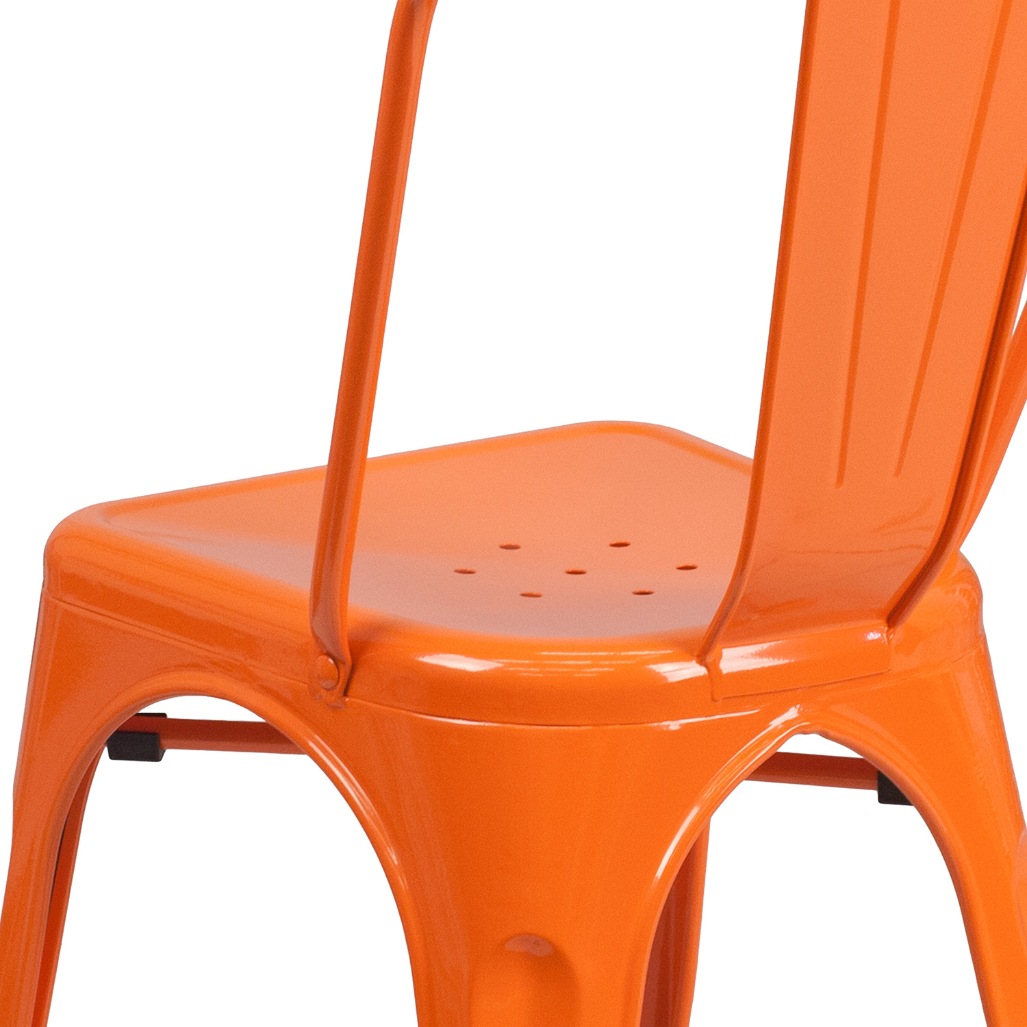 BLNK Perry Commercial Metal Indoor-Outdoor Stackable Chair - Orange