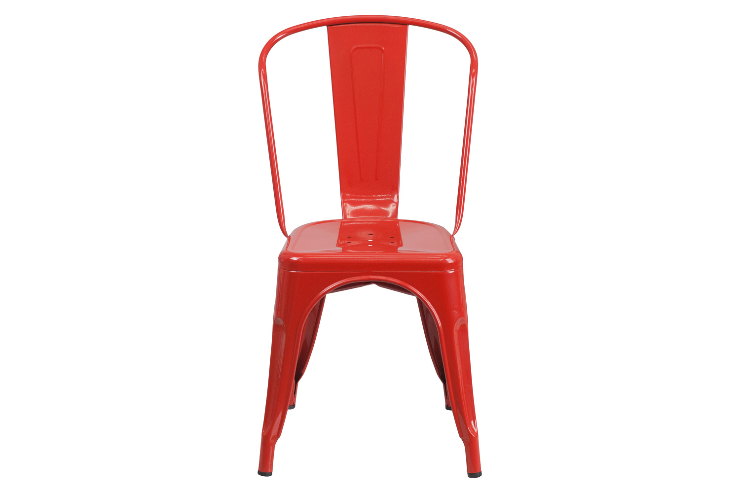 BLNK Perry Commercial Metal Indoor-Outdoor Stackable Chair - Red