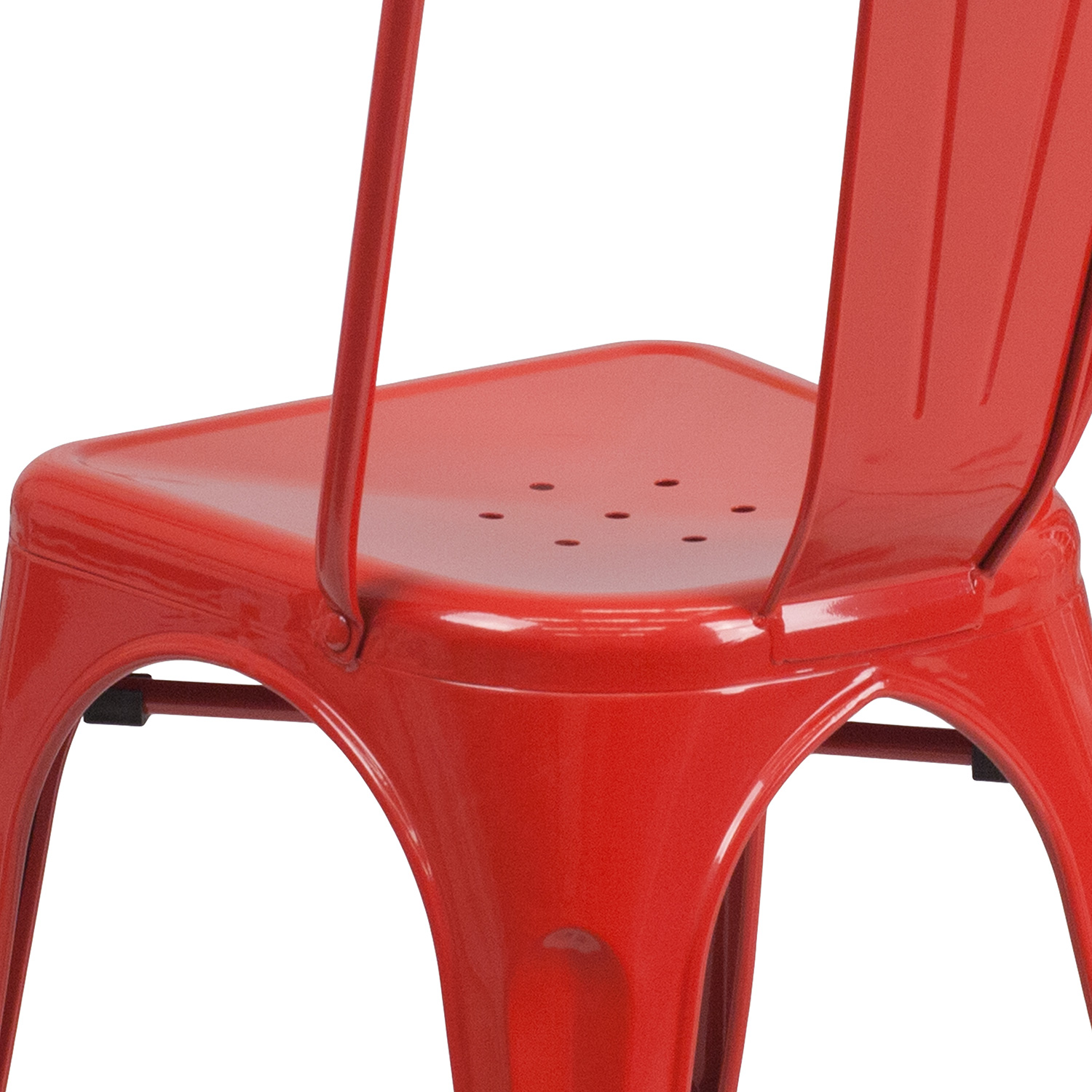 BLNK Perry Commercial Metal Indoor-Outdoor Stackable Chair - Red