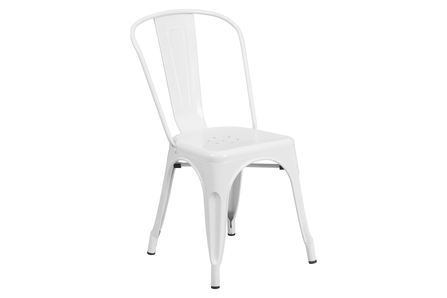 BLNK Perry Commercial Metal Indoor-Outdoor Stackable Chair - White