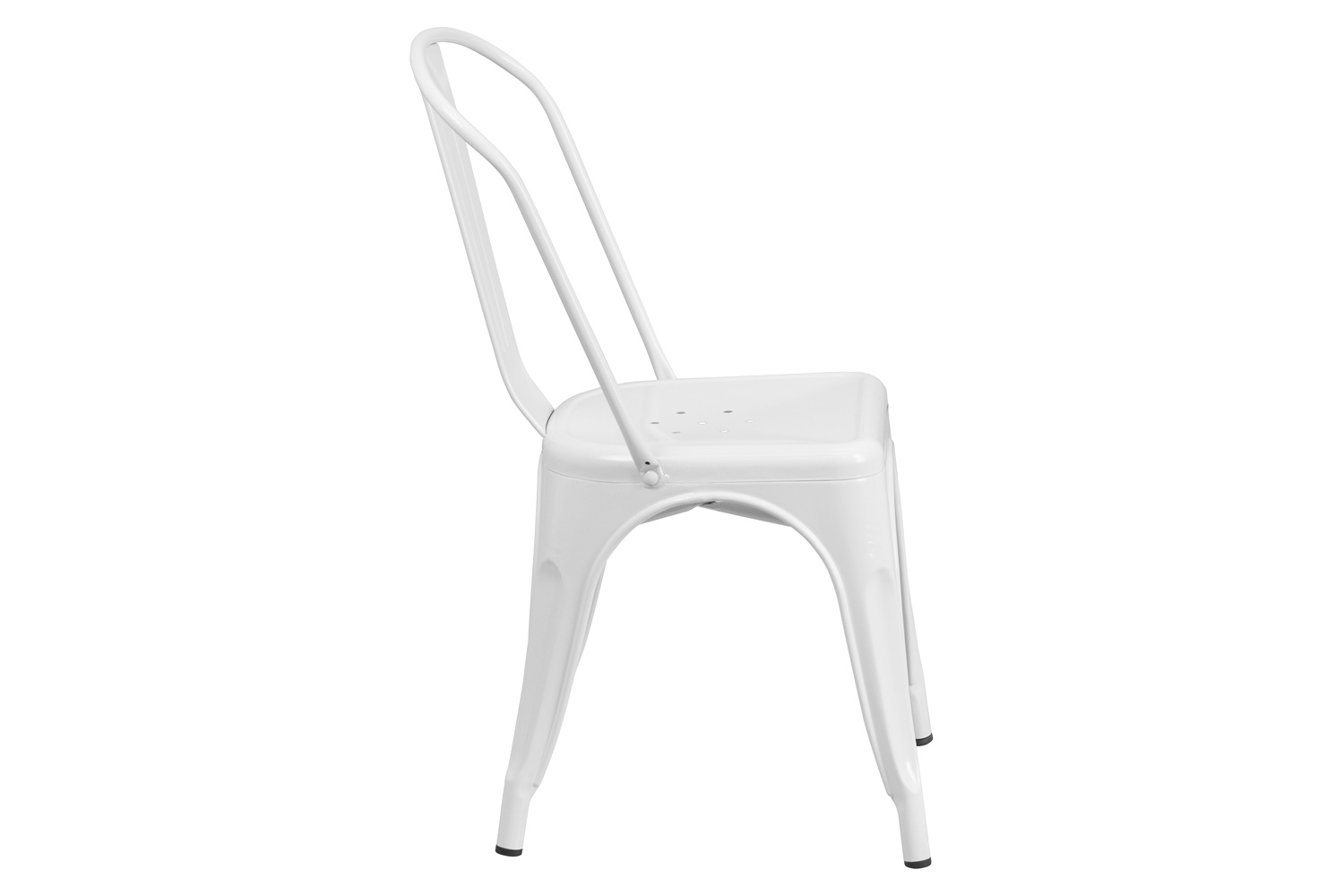 BLNK Perry Commercial Metal Indoor-Outdoor Stackable Chair - White