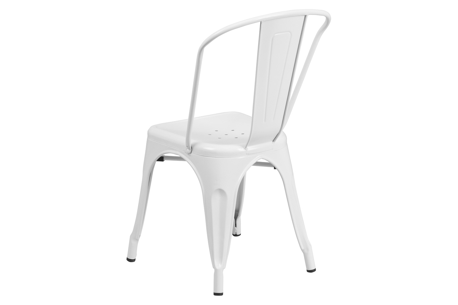 BLNK Perry Commercial Metal Indoor-Outdoor Stackable Chair - White