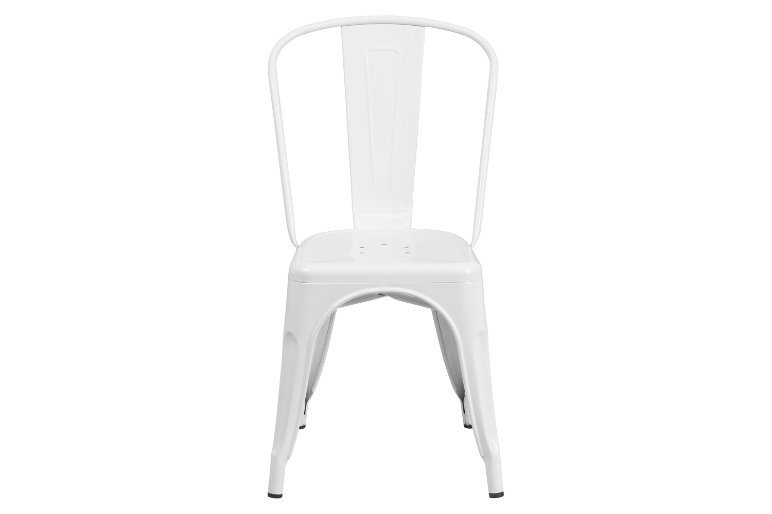 BLNK Perry Commercial Metal Indoor-Outdoor Stackable Chair - White