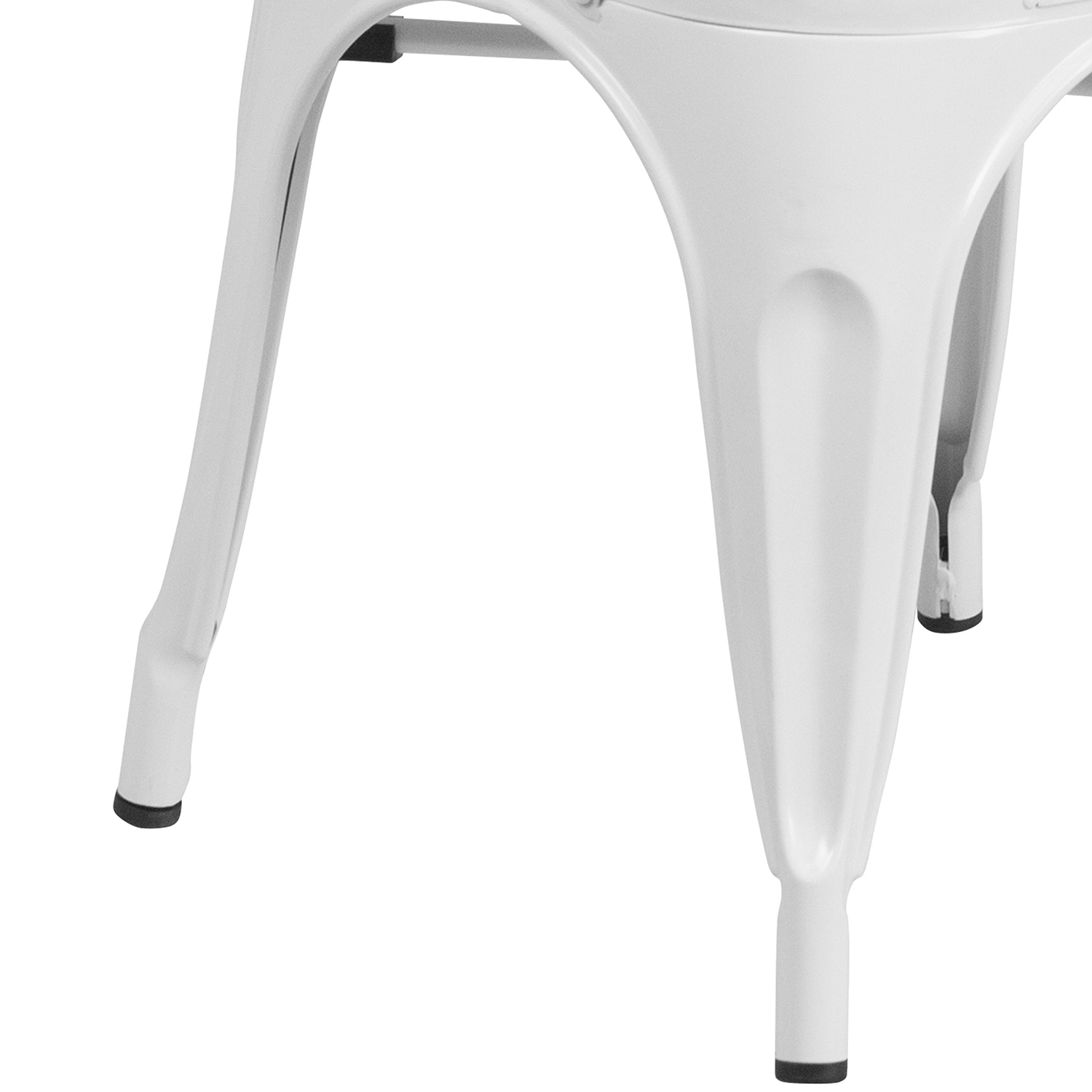 BLNK Perry Commercial Metal Indoor-Outdoor Stackable Chair - White