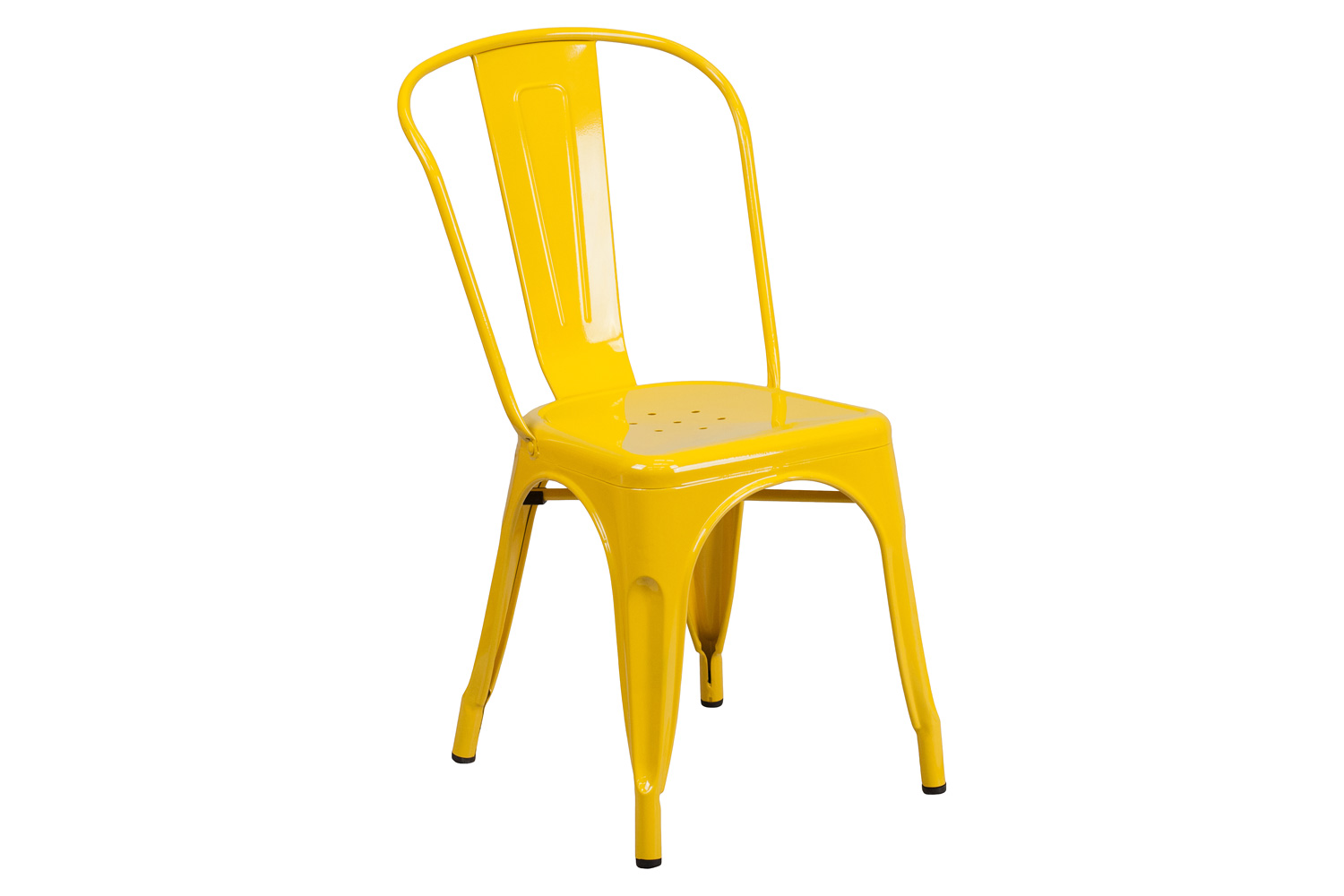 BLNK Perry Commercial Metal Indoor-Outdoor Stackable Chair - Yellow