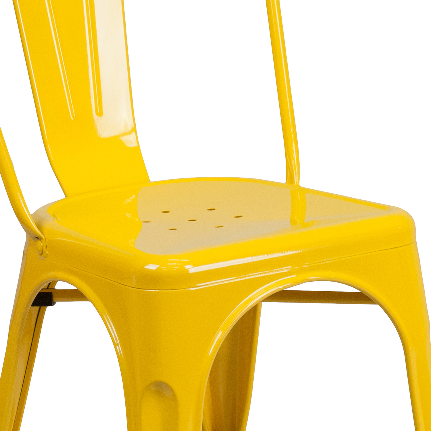 BLNK Perry Commercial Metal Indoor-Outdoor Stackable Chair - Yellow