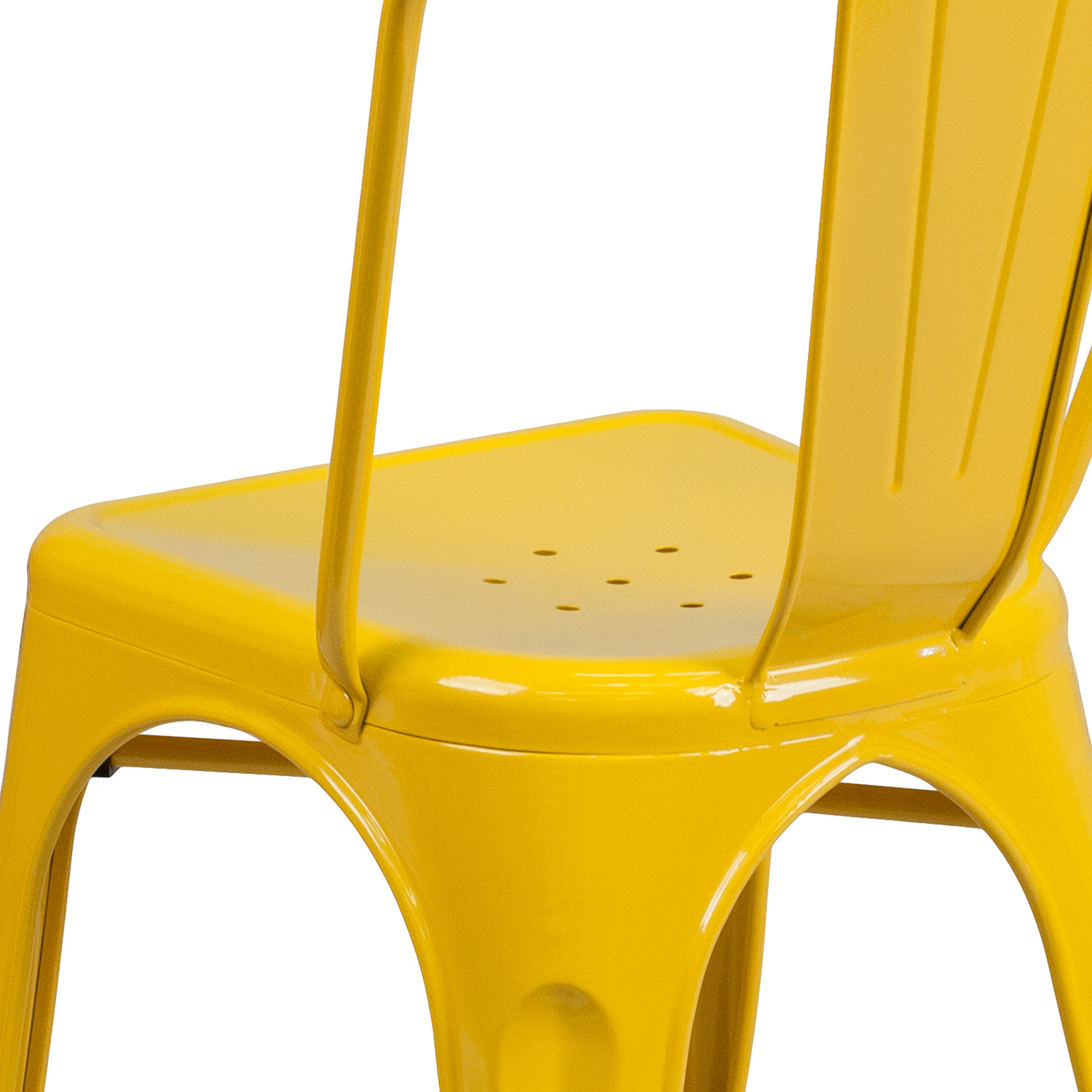 BLNK Perry Commercial Metal Indoor-Outdoor Stackable Chair - Yellow