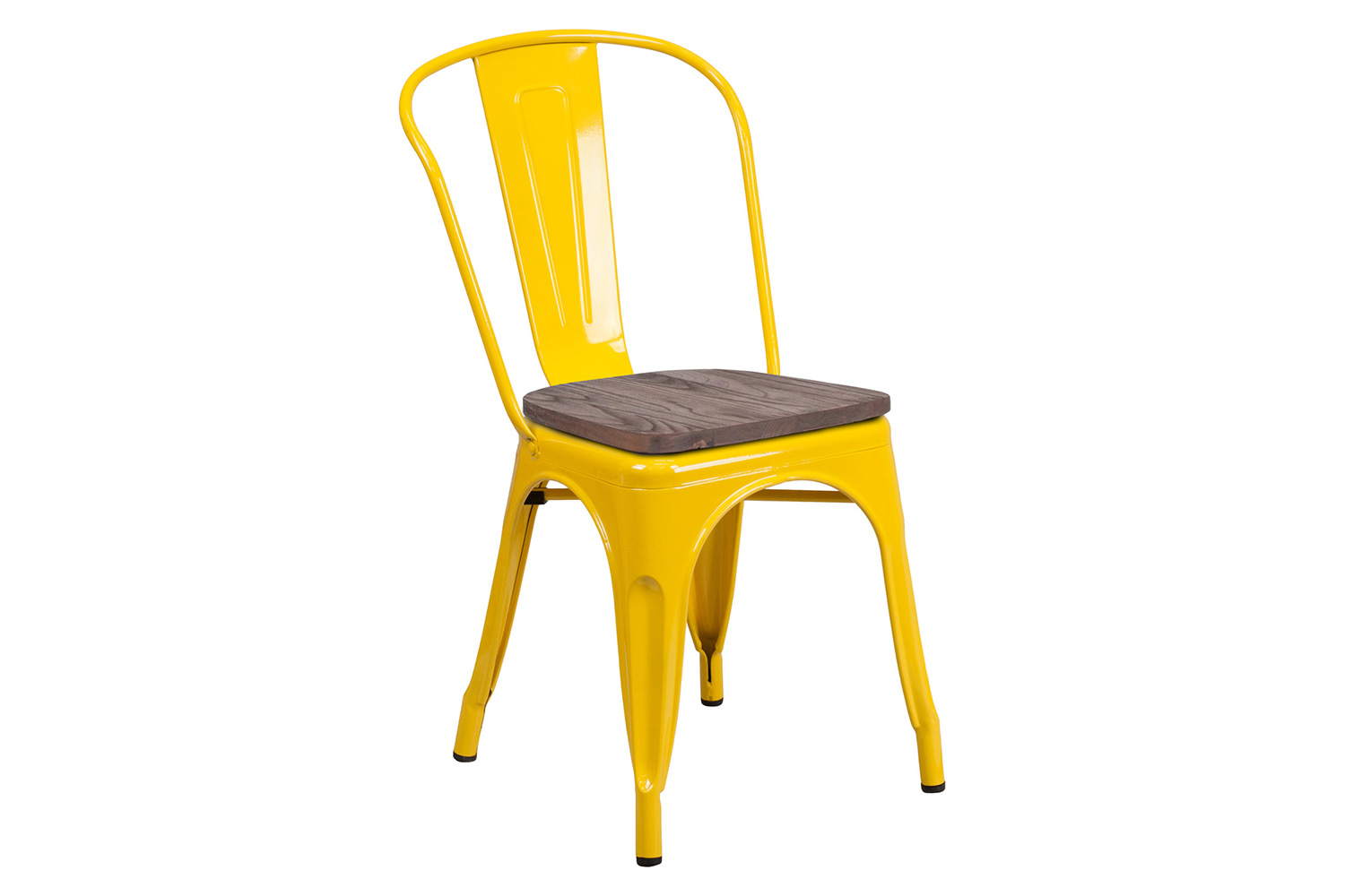 BLNK Perry Metal Stackable Chair with Wood Seat