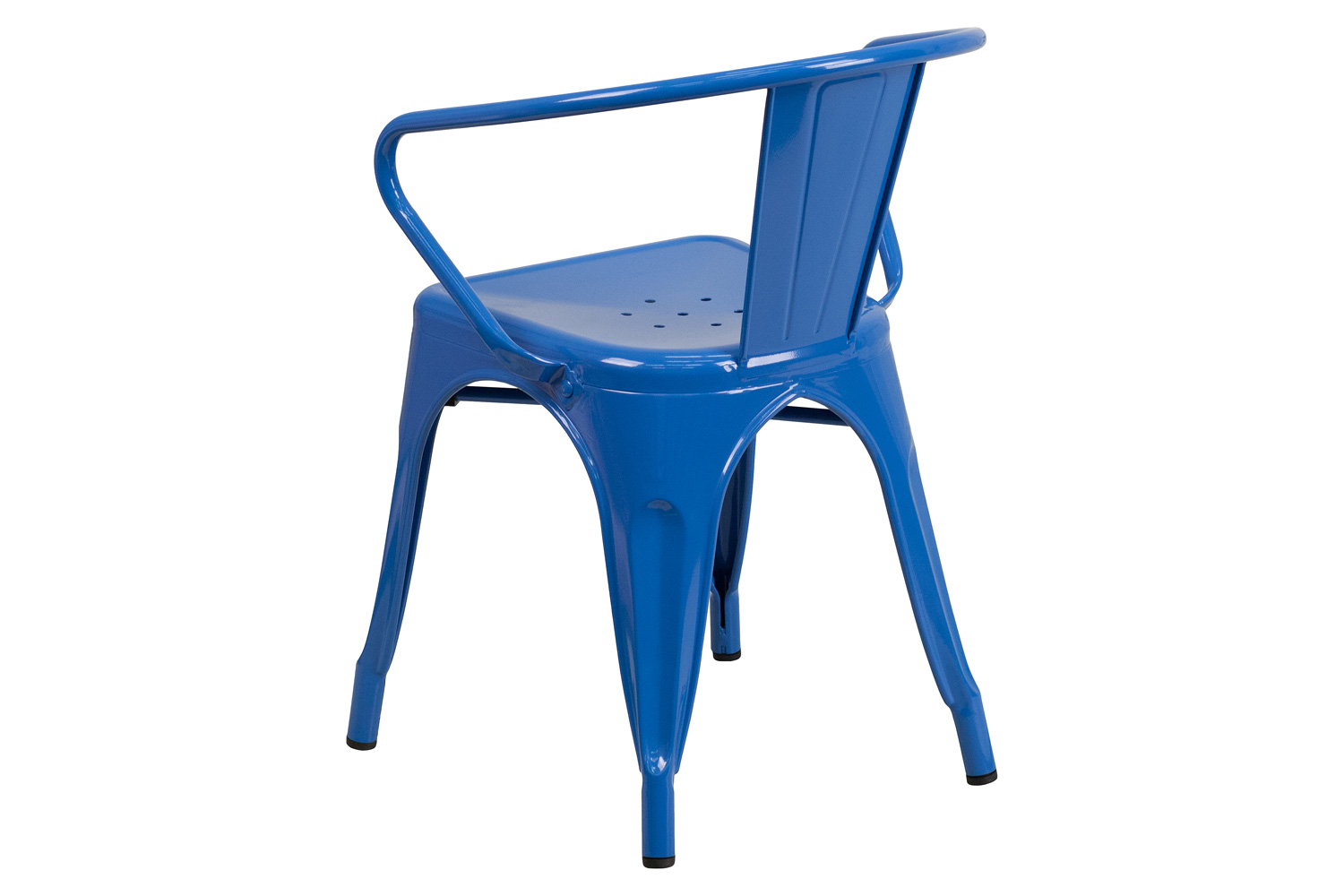 BLNK™ Luna Commercial Metal Indoor-Outdoor Chair with Arms - Blue