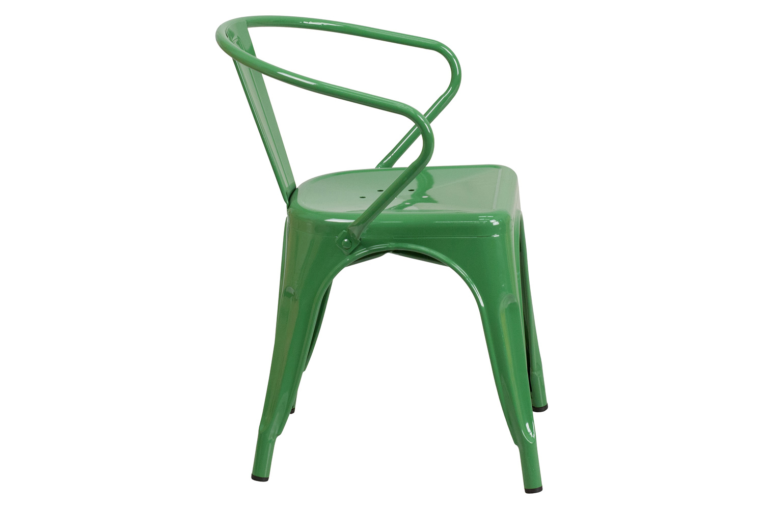 BLNK™ Luna Commercial Metal Indoor-Outdoor Chair with Arms - Green