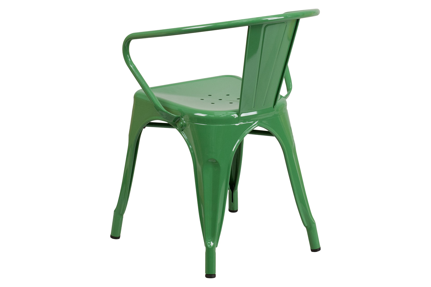 BLNK™ Luna Commercial Metal Indoor-Outdoor Chair with Arms - Green