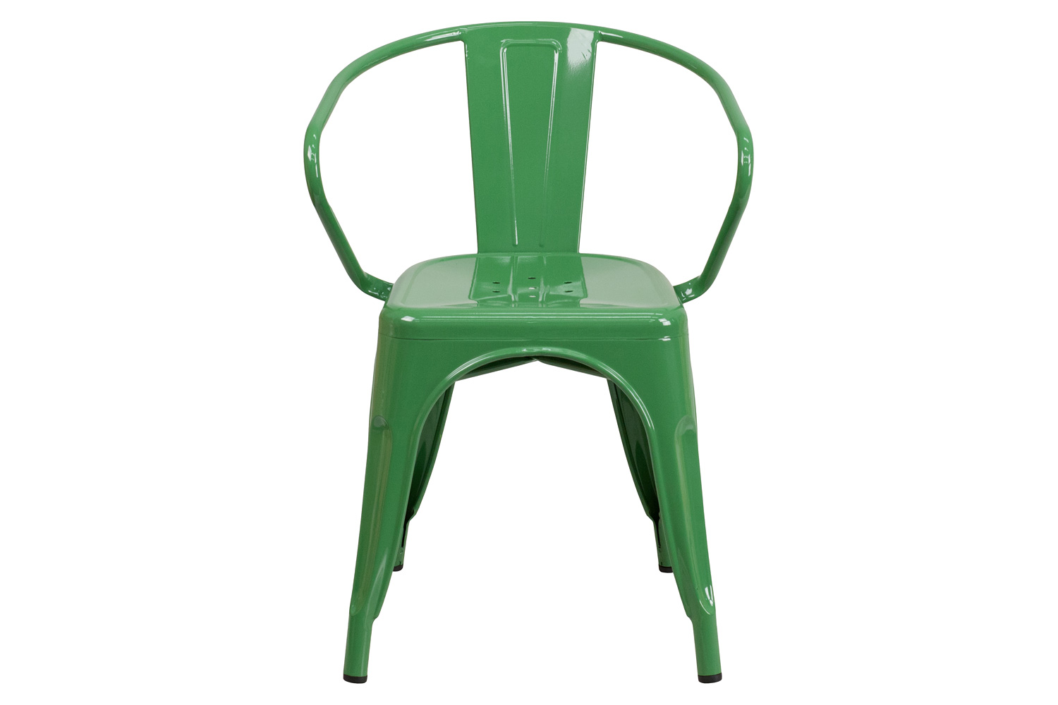 BLNK™ Luna Commercial Metal Indoor-Outdoor Chair with Arms - Green