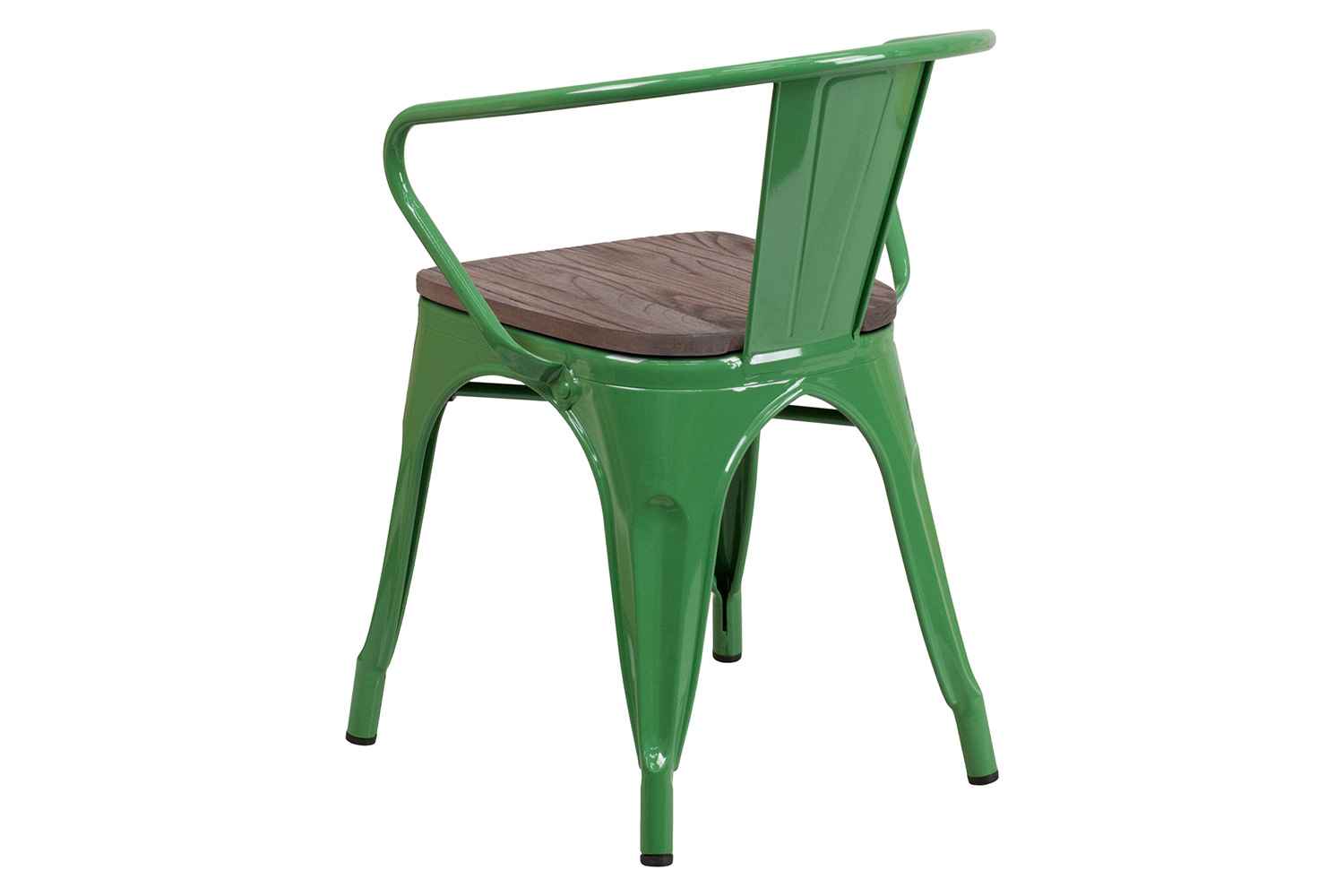 BLNK™ Luna Metal Chair with Wood Seat and Arms - Green