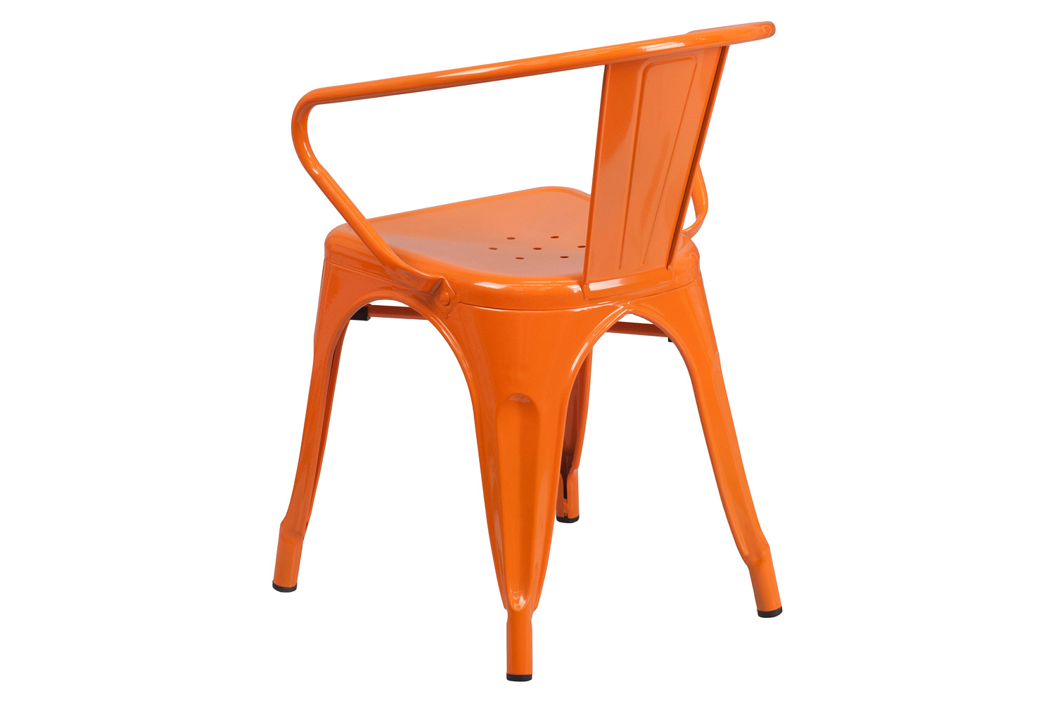 BLNK™ Luna Commercial Metal Indoor-Outdoor Chair with Arms - Orange