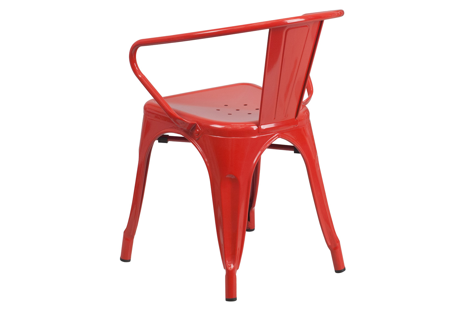 BLNK™ Luna Commercial Metal Indoor-Outdoor Chair with Arms - Red