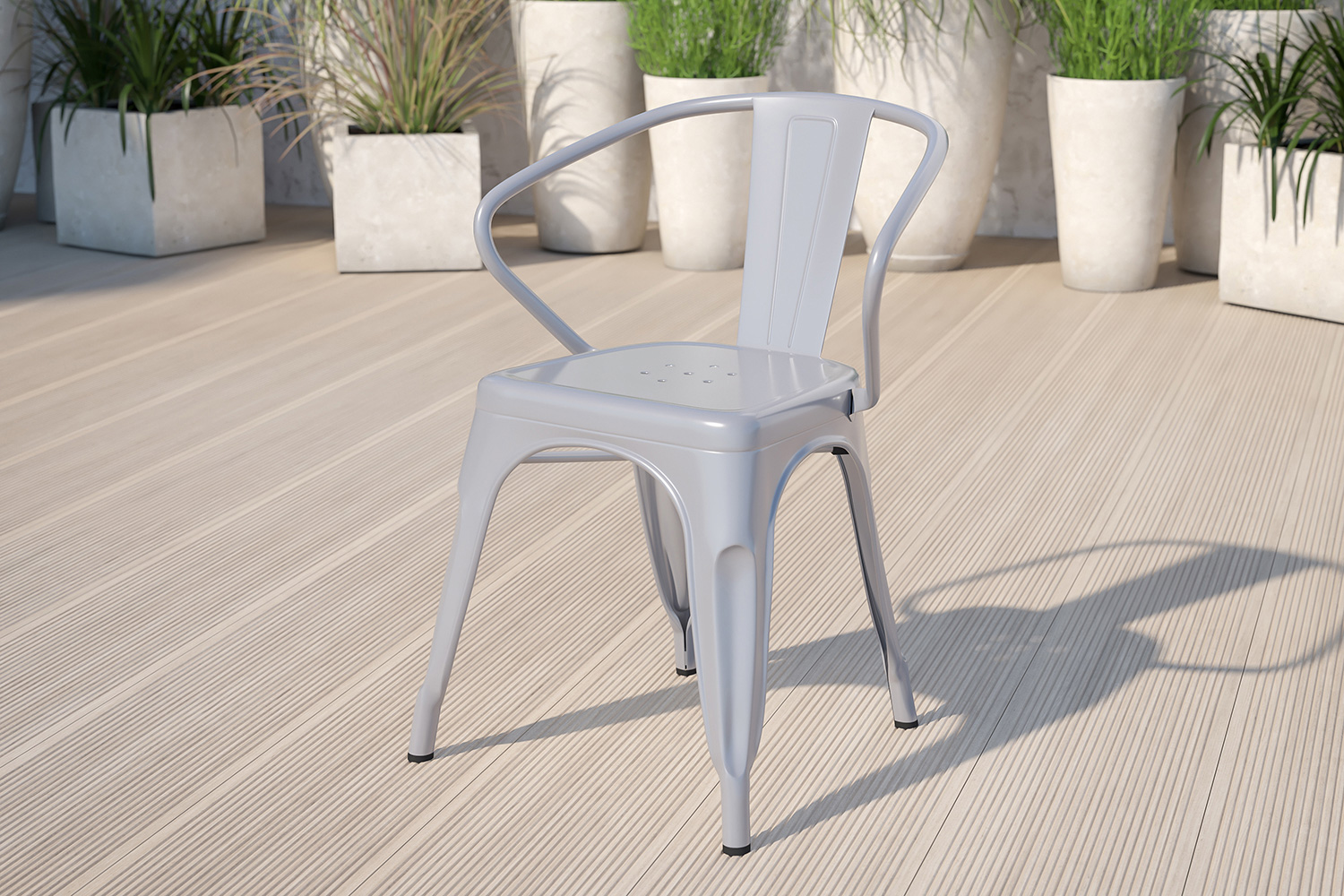 BLNK Luna Commercial Metal Indoor-Outdoor Chair with Arms