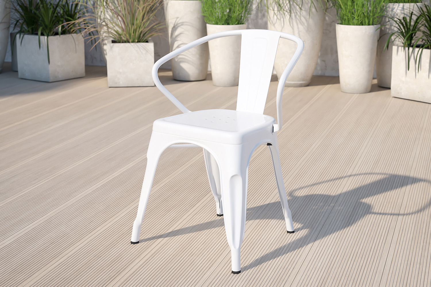 BLNK Luna Commercial Metal Indoor-Outdoor Chair with Arms