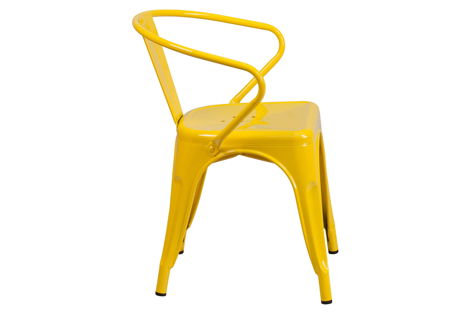 BLNK™ Luna Commercial Metal Indoor-Outdoor Chair with Arms - Yellow