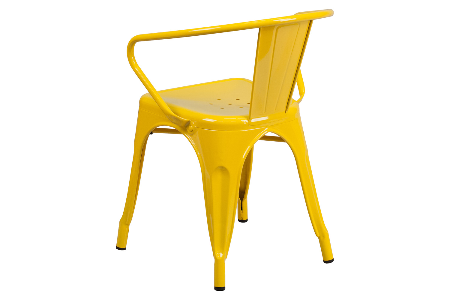 BLNK™ Luna Commercial Metal Indoor-Outdoor Chair with Arms - Yellow