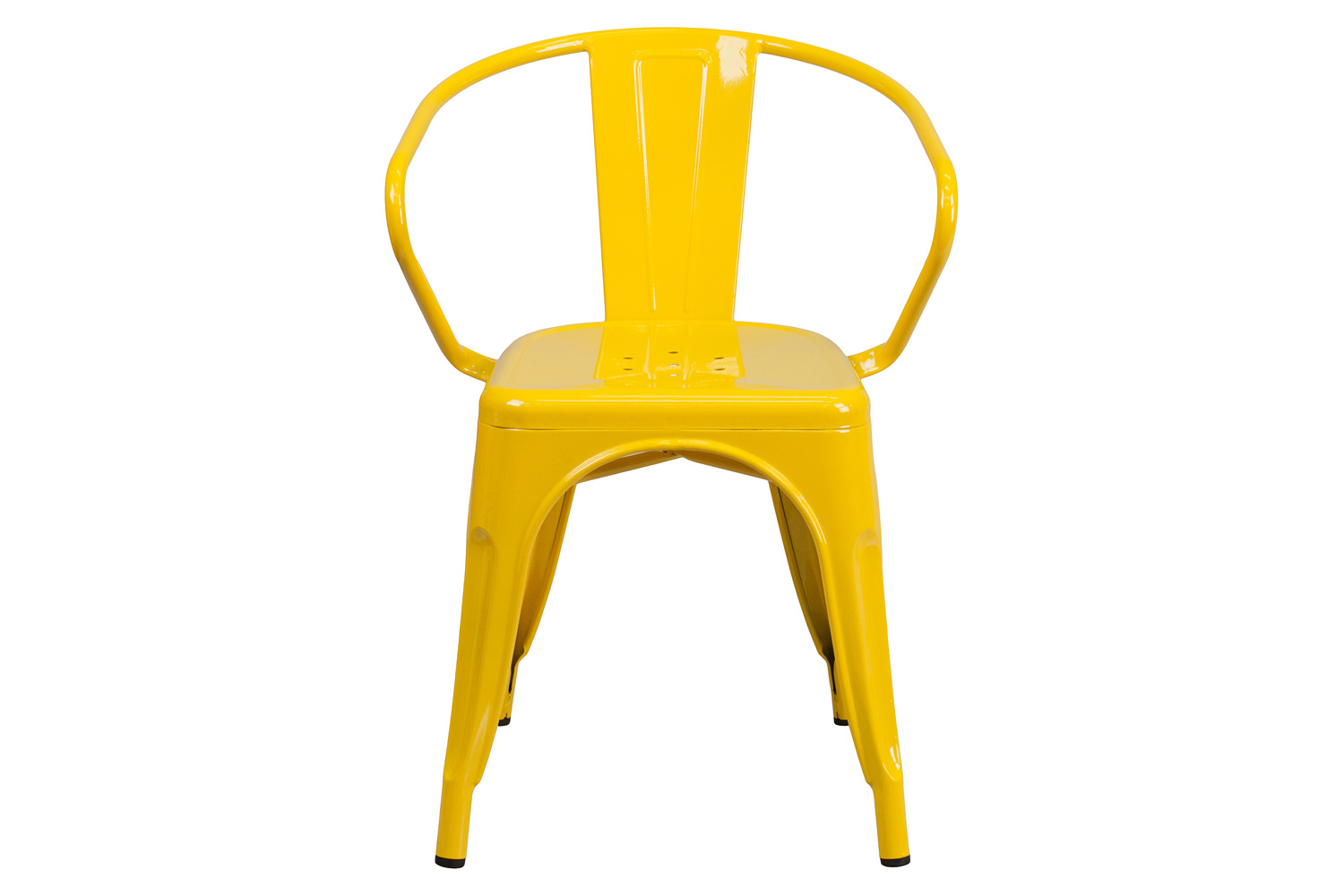 BLNK™ Luna Commercial Metal Indoor-Outdoor Chair with Arms - Yellow