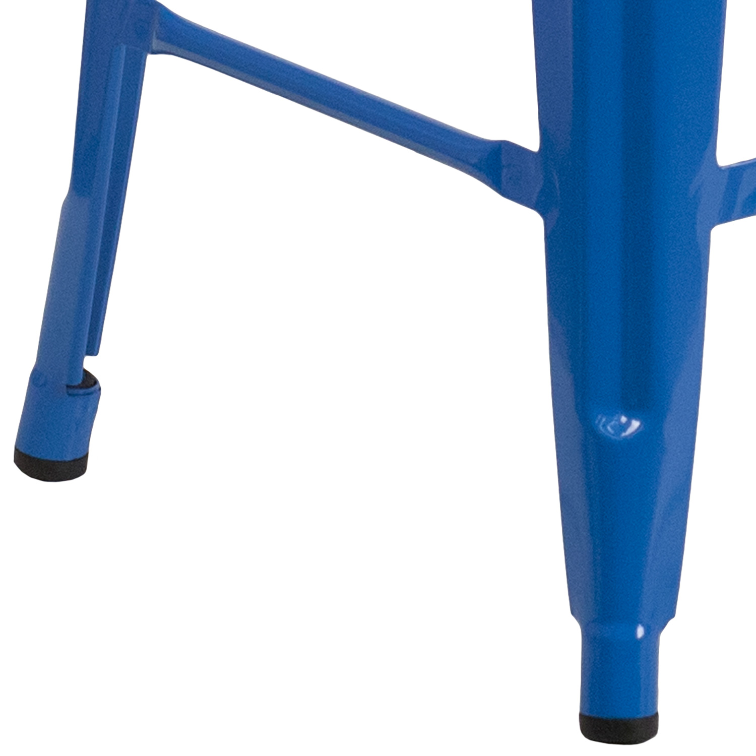 BLNK Kai Commercial Metal Backless Indoor-Outdoor Counter Height Stool with Square Seat - Blue