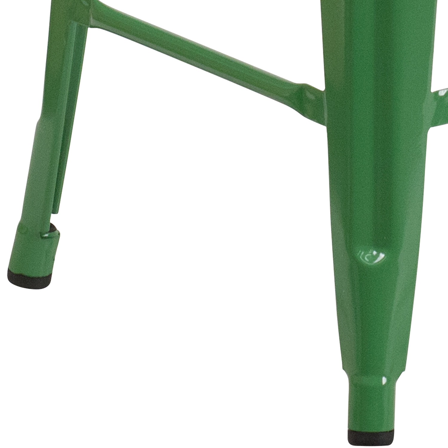 BLNK Kai Commercial Metal Backless Indoor-Outdoor Counter Height Stool with Square Seat - Green